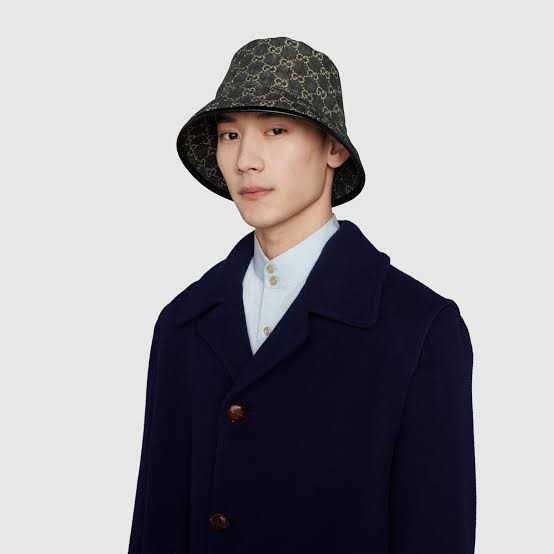 Gucci GG Denim Bucket Hat Black And Ivory