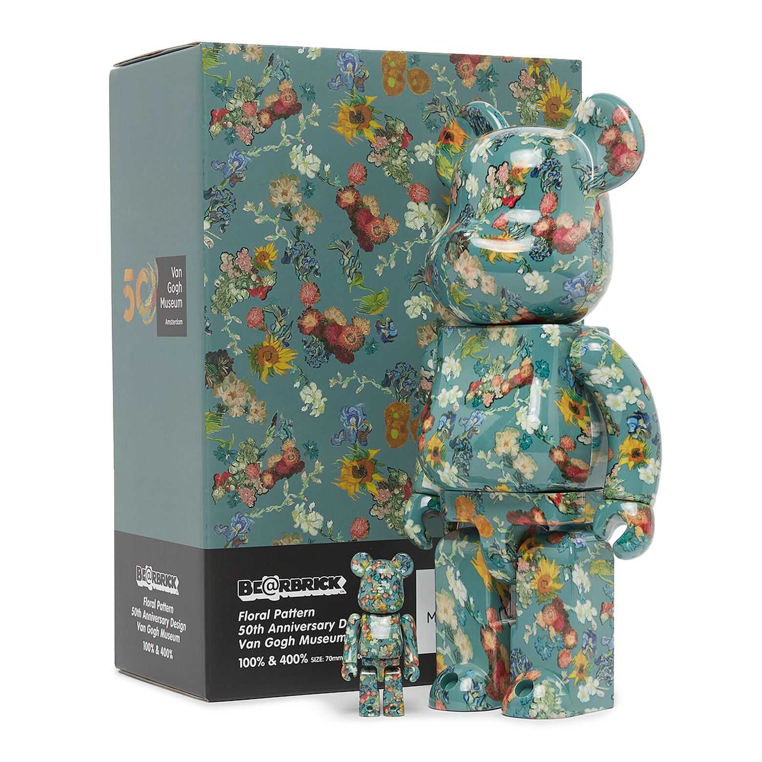 Be@rbrick Van Gogh Floral 50th Anniversary 100%+400%