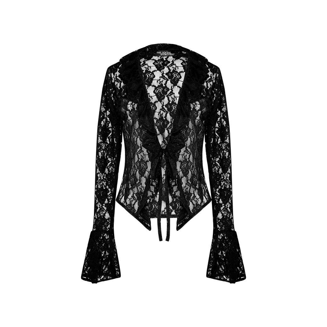 ROSALYN LACE SHIRT - BLACK