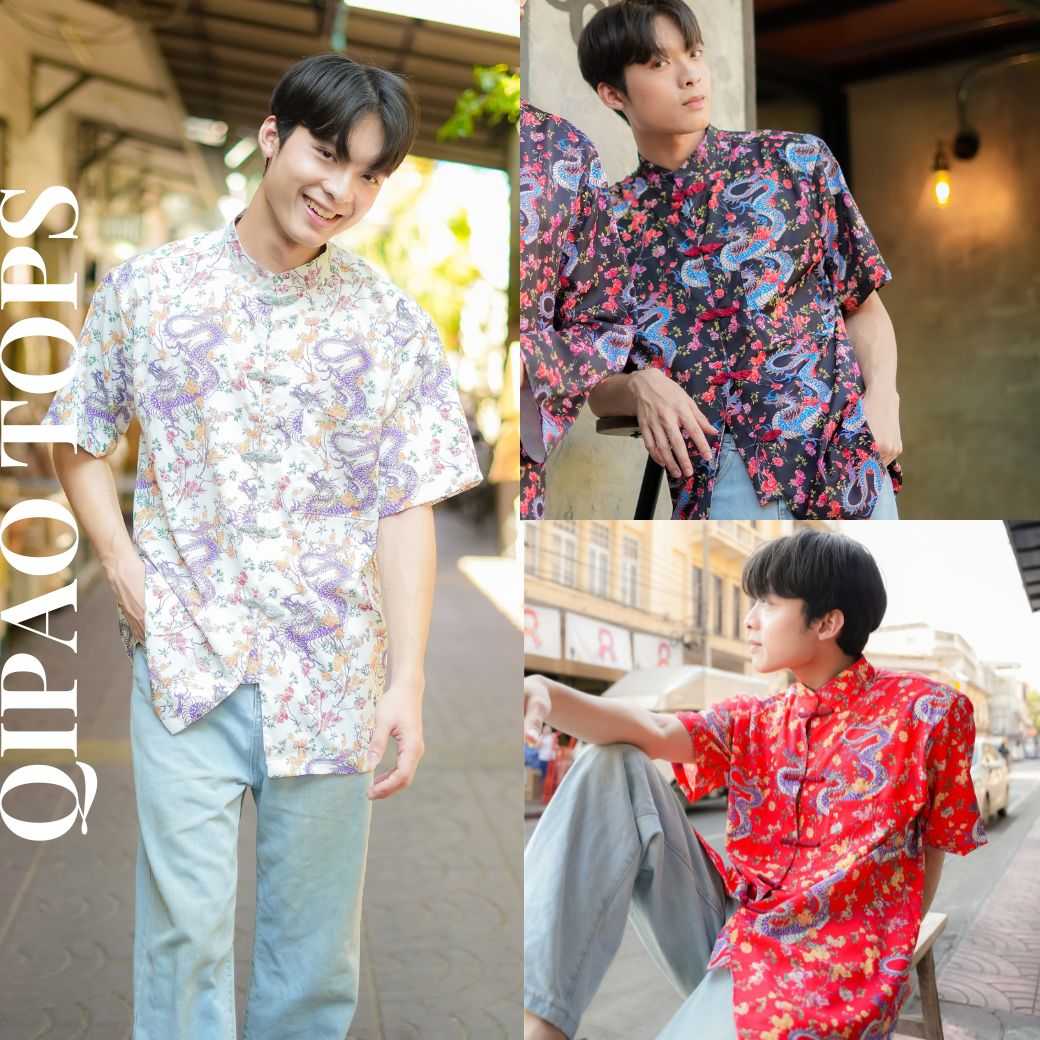 Qipao Tops - Chinese Dragon เสื้อกี่เพ้า