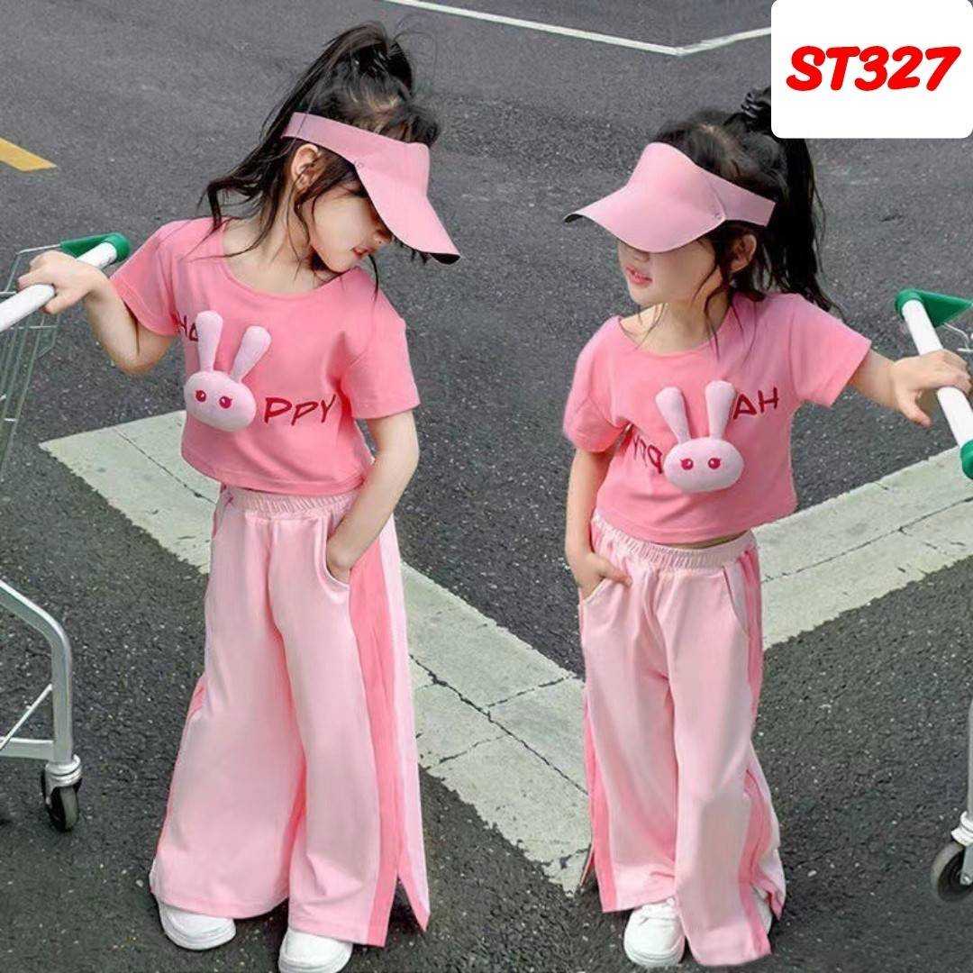 ​ST327-ชุดเซ็ตเด็กหญิงเสื้อกระต่ายกางเกงขายาว