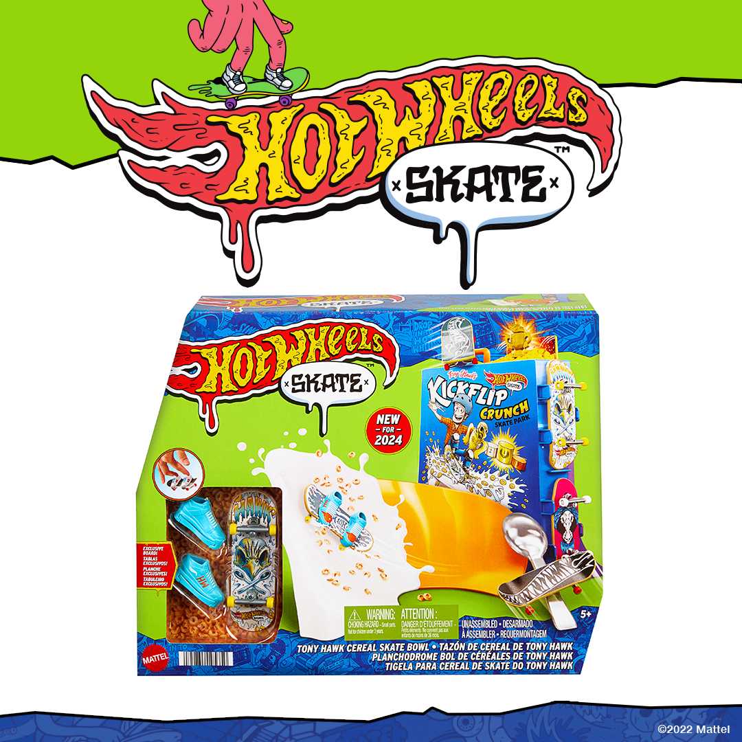 Hot Wheels Skate Tony Hawk Cereal Skate Bowl Fingerboard Set (HTP09)