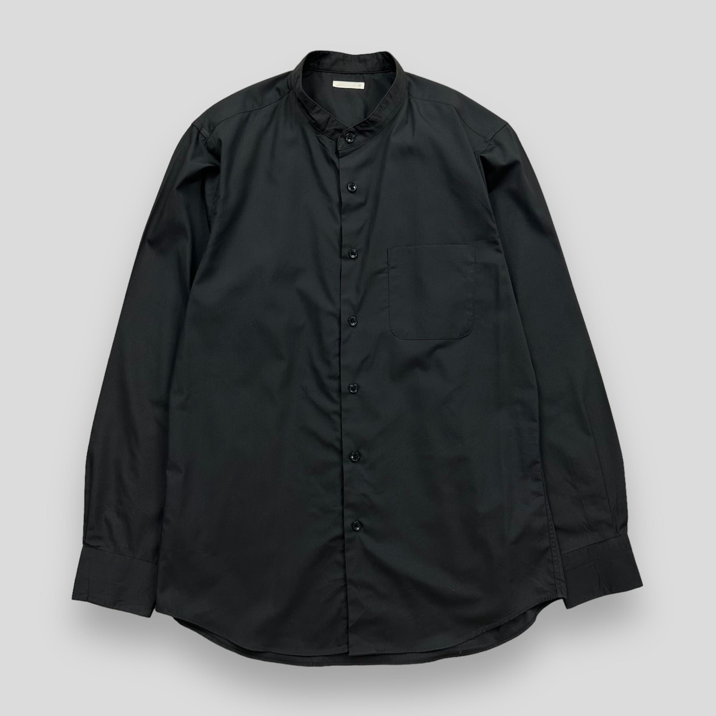 GU BLACK STAND COLLAR POCKET SHIRT 