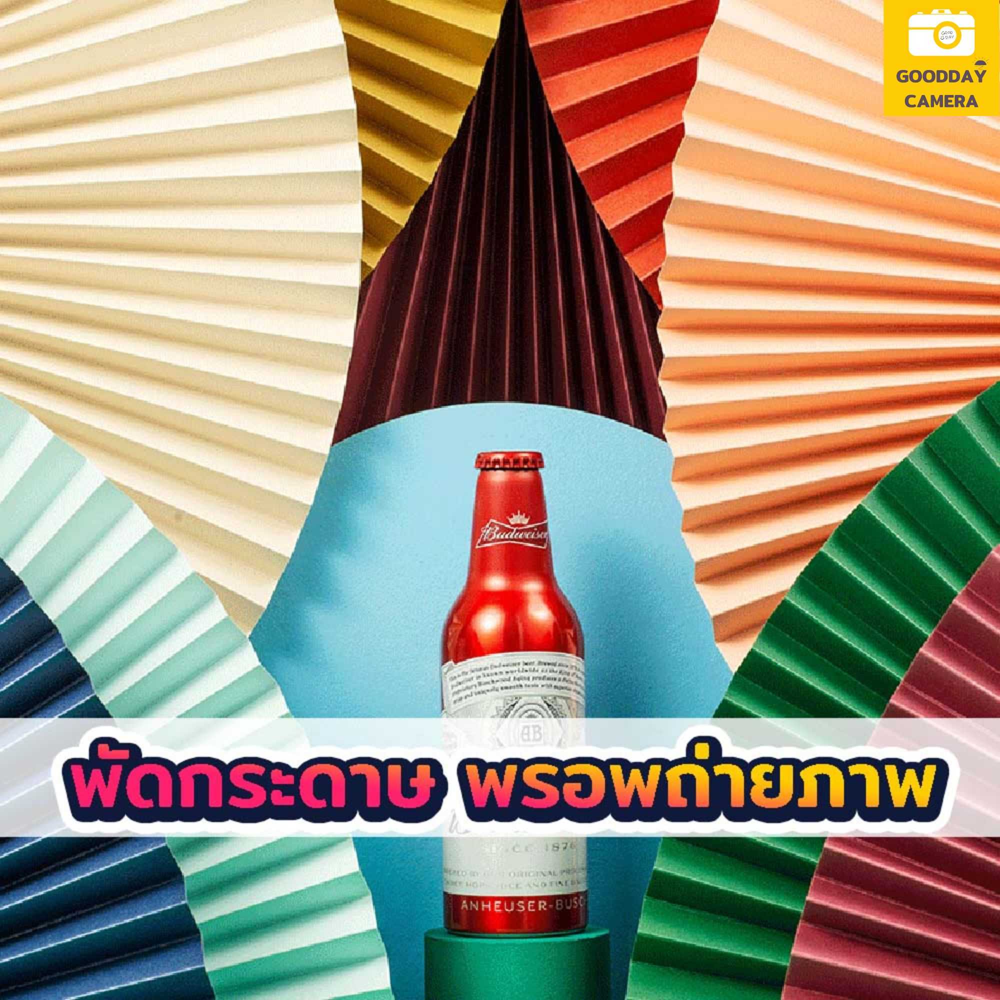 พรอพถ่ายสินค้า พัดกระดาษ พรอพถ่ายสินค้า สีสันสวยงาม พัดกระดาษแข็ง ตกแต่งภาพ