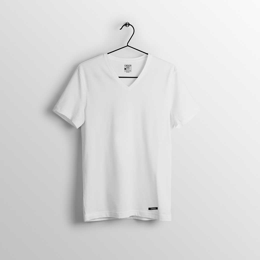 เสื้อคอวี | Carson Men | รุ่นผ้า Cotton | แพ็ค 1 ตัว |  [TVC12021]