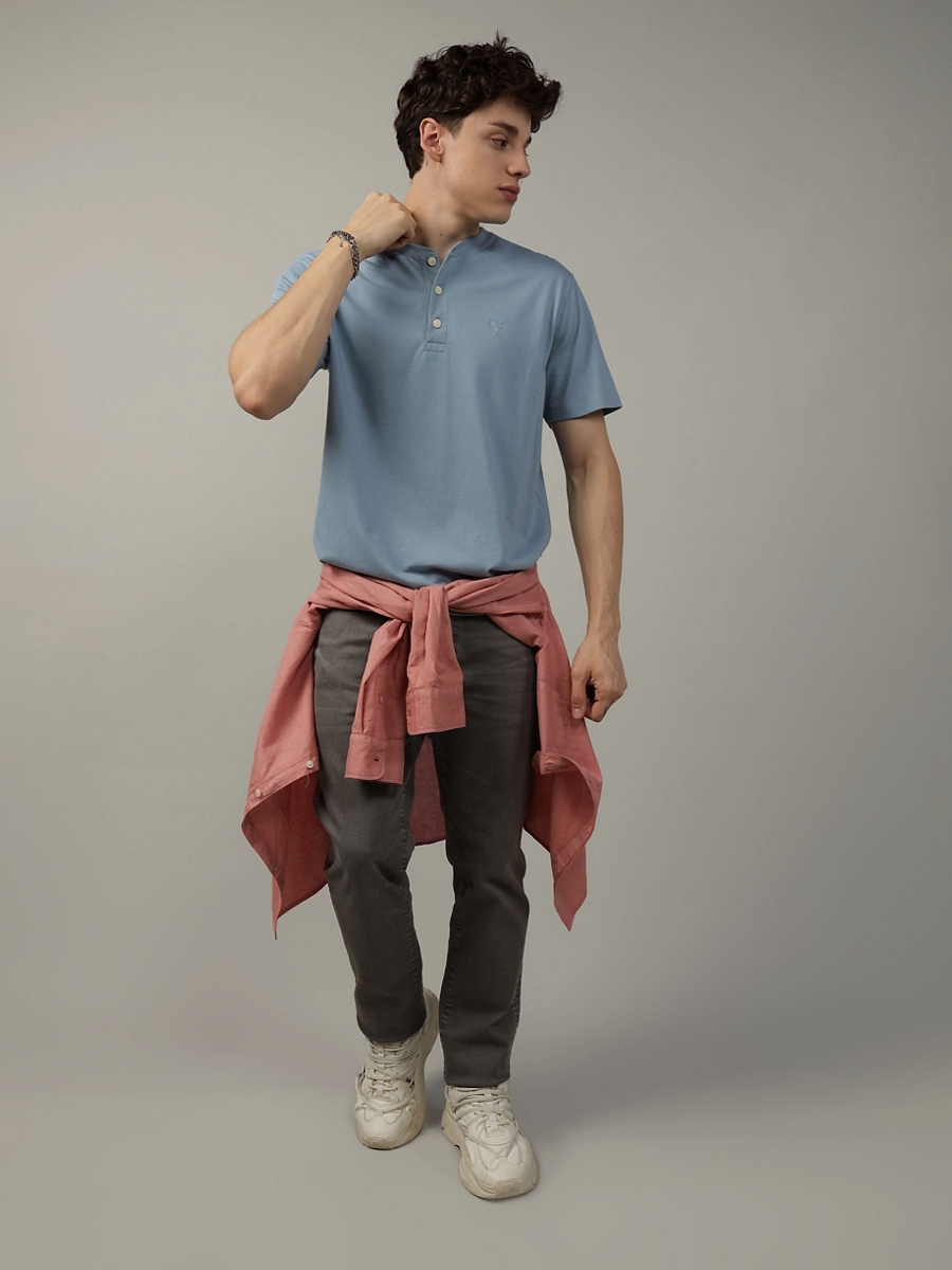 เสื้อยืด ผู้ชาย K-SS MFO CORE HENLEY - CVC ( 017-3587-409 )