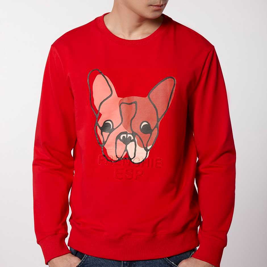เสื้อนิตลายเฟรนช์ชี่สามมิติ สีแดง | 03893