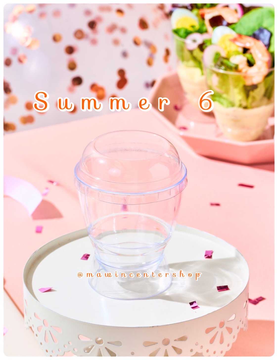 MW01SM06 ถ้วยมูสเค้ก ซัมเมอร์6ฝาโดม(ห่อ10ชุด)