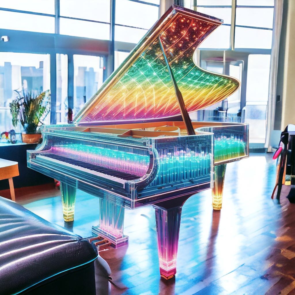 เปียนโนเรืองแสงสีรุ้ง rainbow glowing piano สินค้า เป็นรูปแบบ  Digital files #All