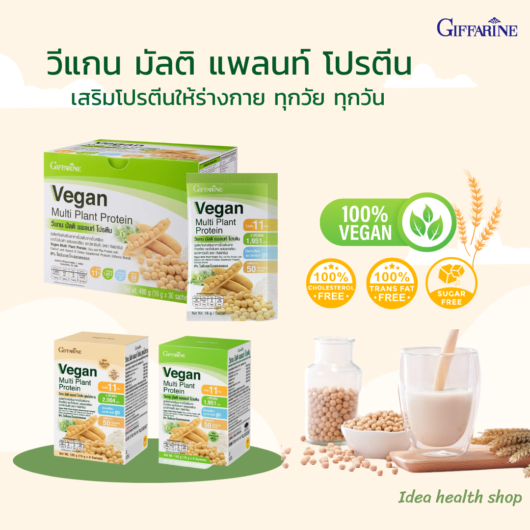 วีแกน มัลติ แพลนท์ โปรตีน Plant Based Protein โปรตีนพืช โปรตีนถั่วเหลือง โปรตีนไอโซเลท