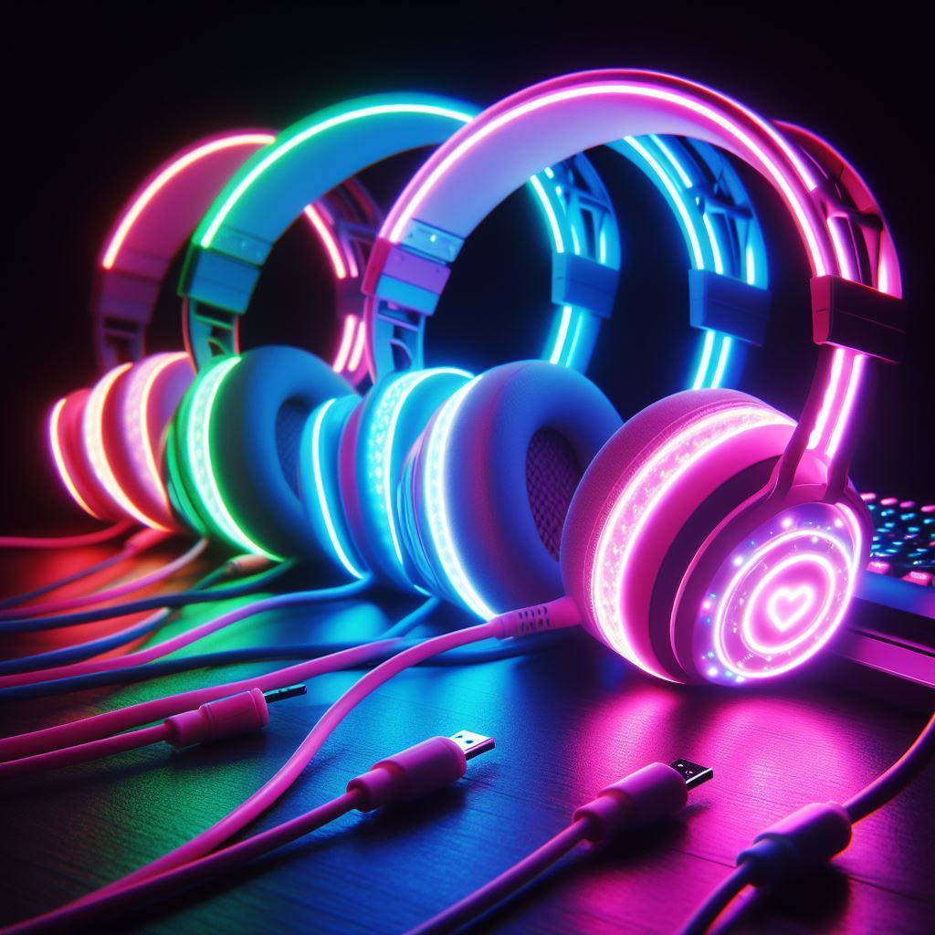 หูฟังเรืองแสง วิบวับ Glowing headphones twinkling สินค้า เป็นรูปแบบ  Digital files #All