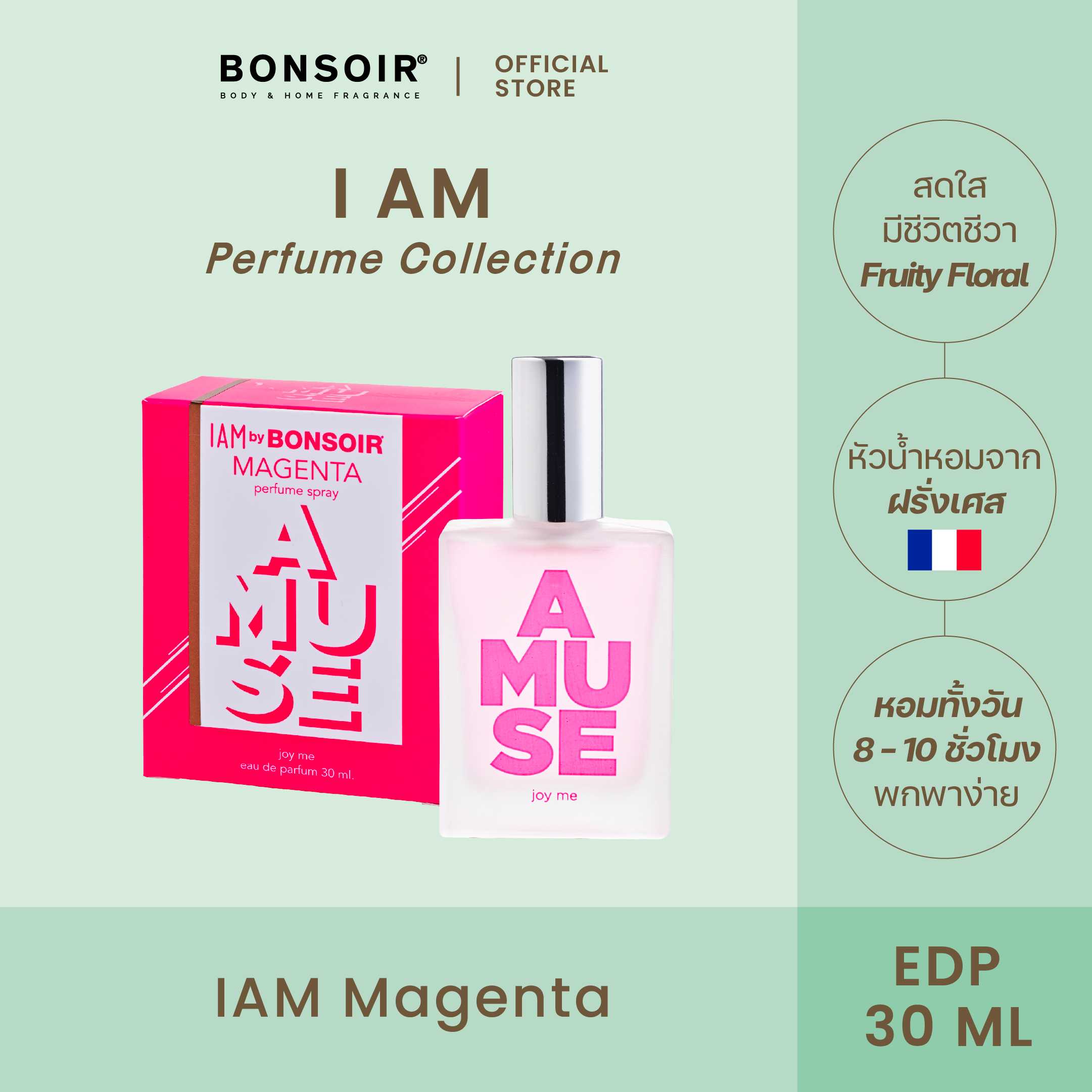 BONSOIR Body น้ำหอม กลิ่น Magenta I AM Perfume Collection 30 ml EDP น้ำหอมแท้ น้ำหอมผู้หญิง
