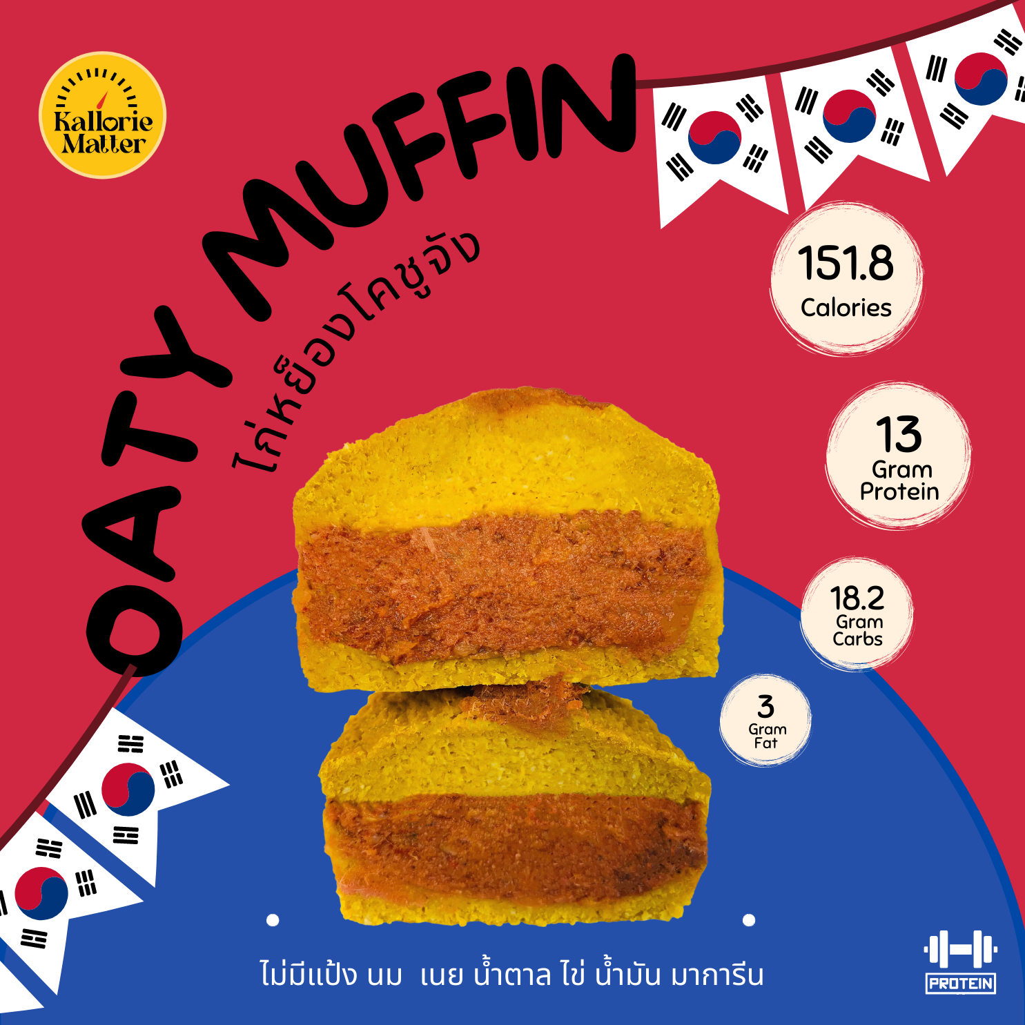 KallorieMatter - Oaty Muffin รส ไก่หย็องโคชูจัง