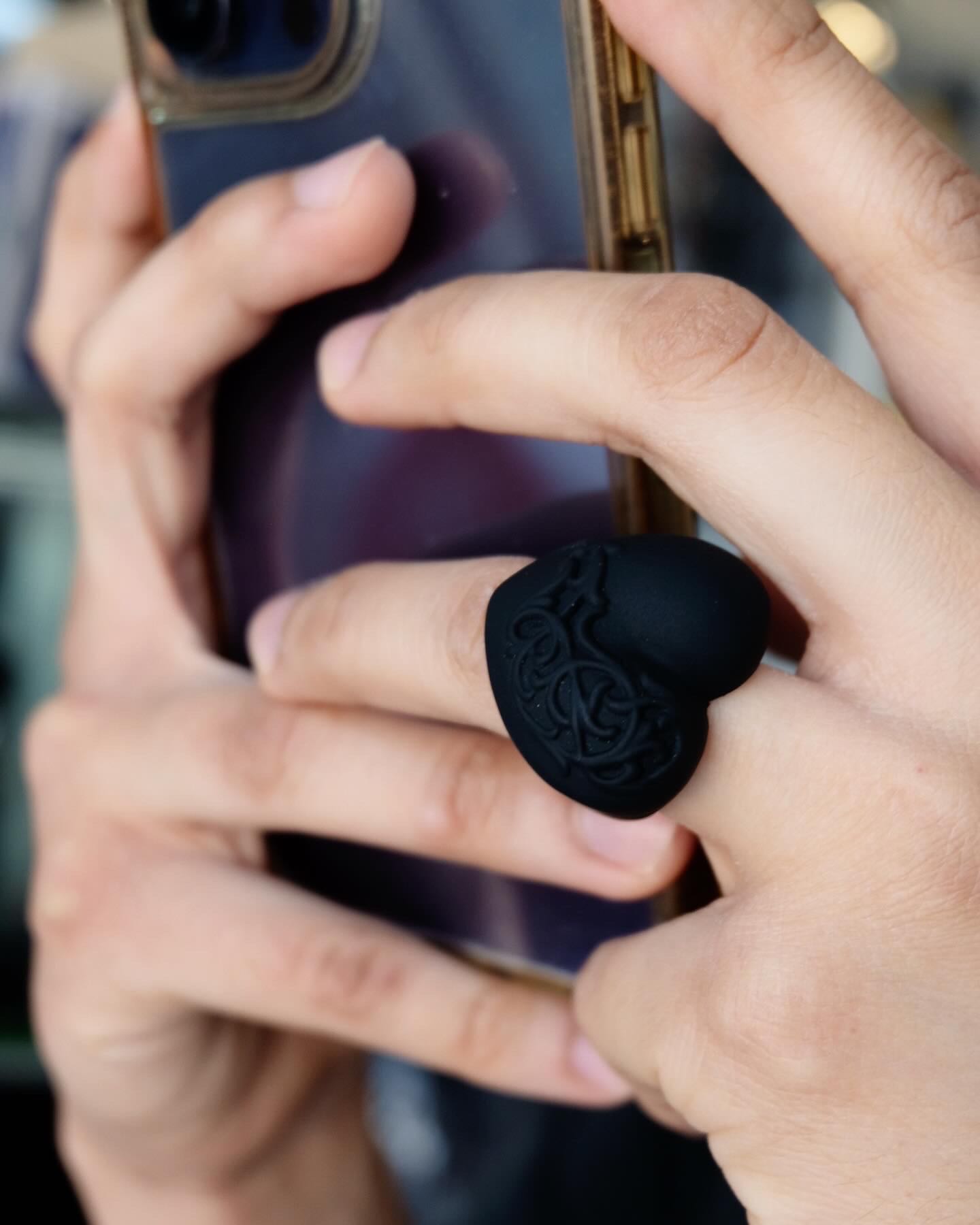 Chrome Hearts Heart Silicone Ring Black