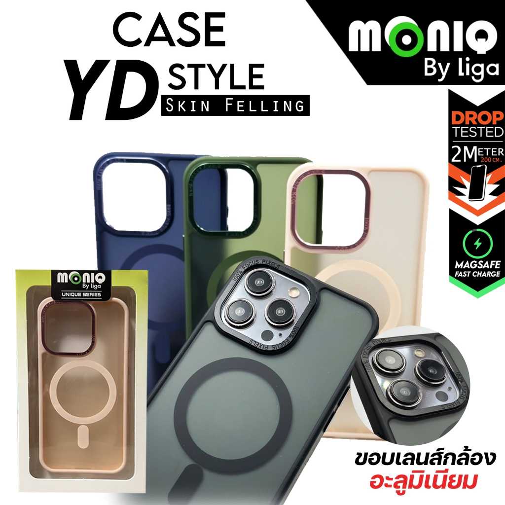 เคสไอโฟน ขอบเลนส์อะลูมิเนียม ป้องกันเลนส์กล้อง รุ่น YD style skin felling with magnetic fot iphone