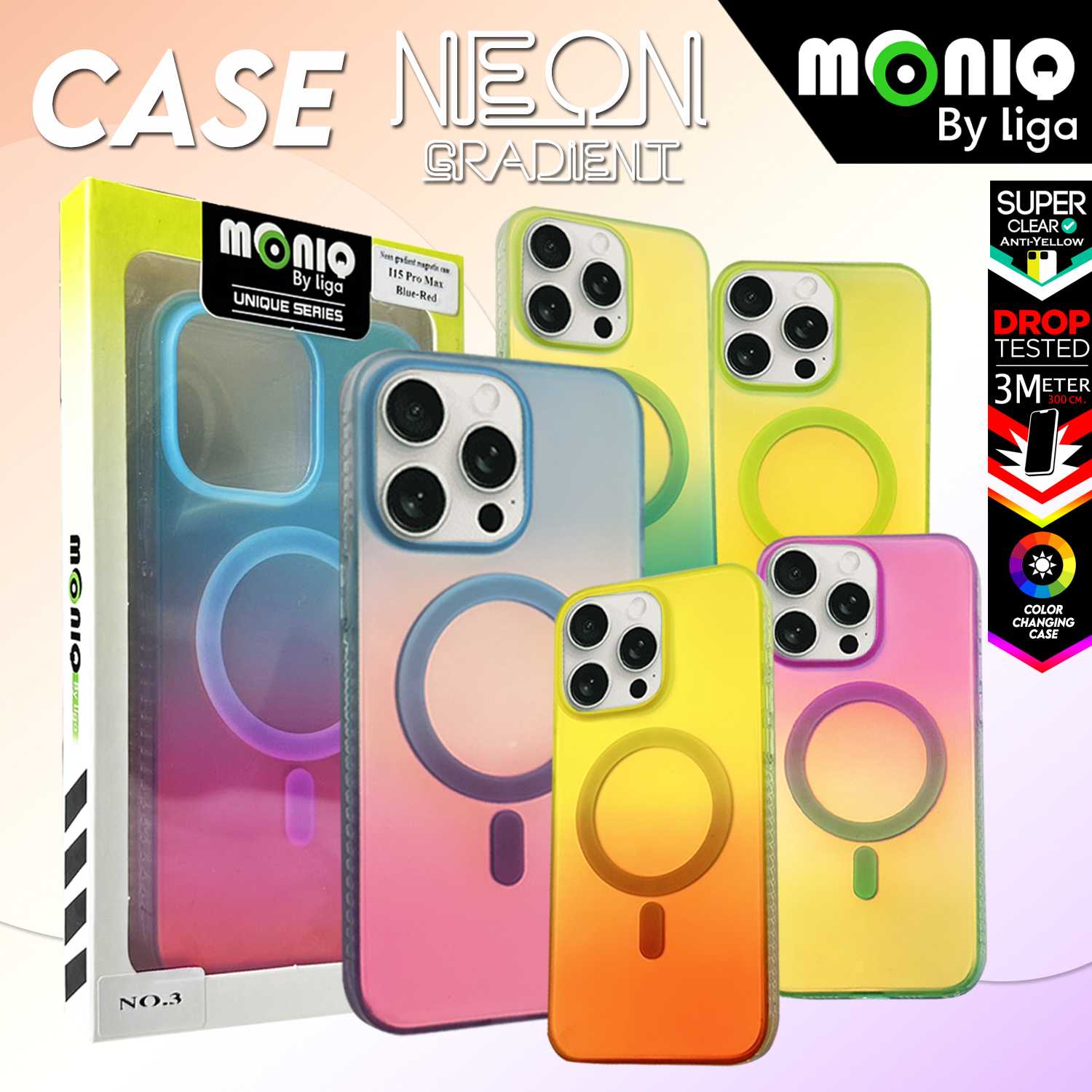 Moniq Case by Liga   เคสโทรศัพท์แบบสีสัน เฉดสี รุ่น Neon for iphone