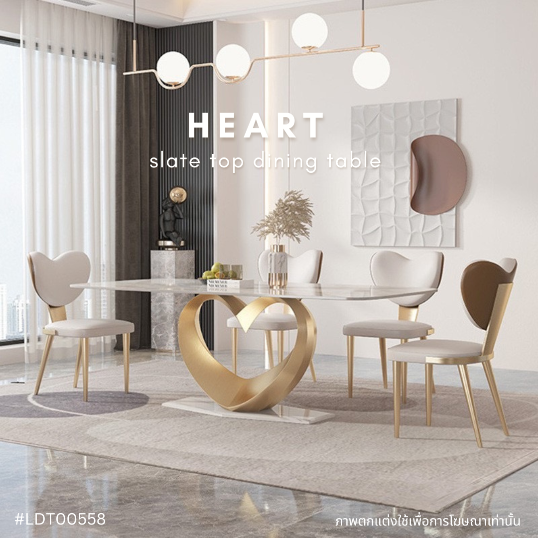 HEART slate top dining table 