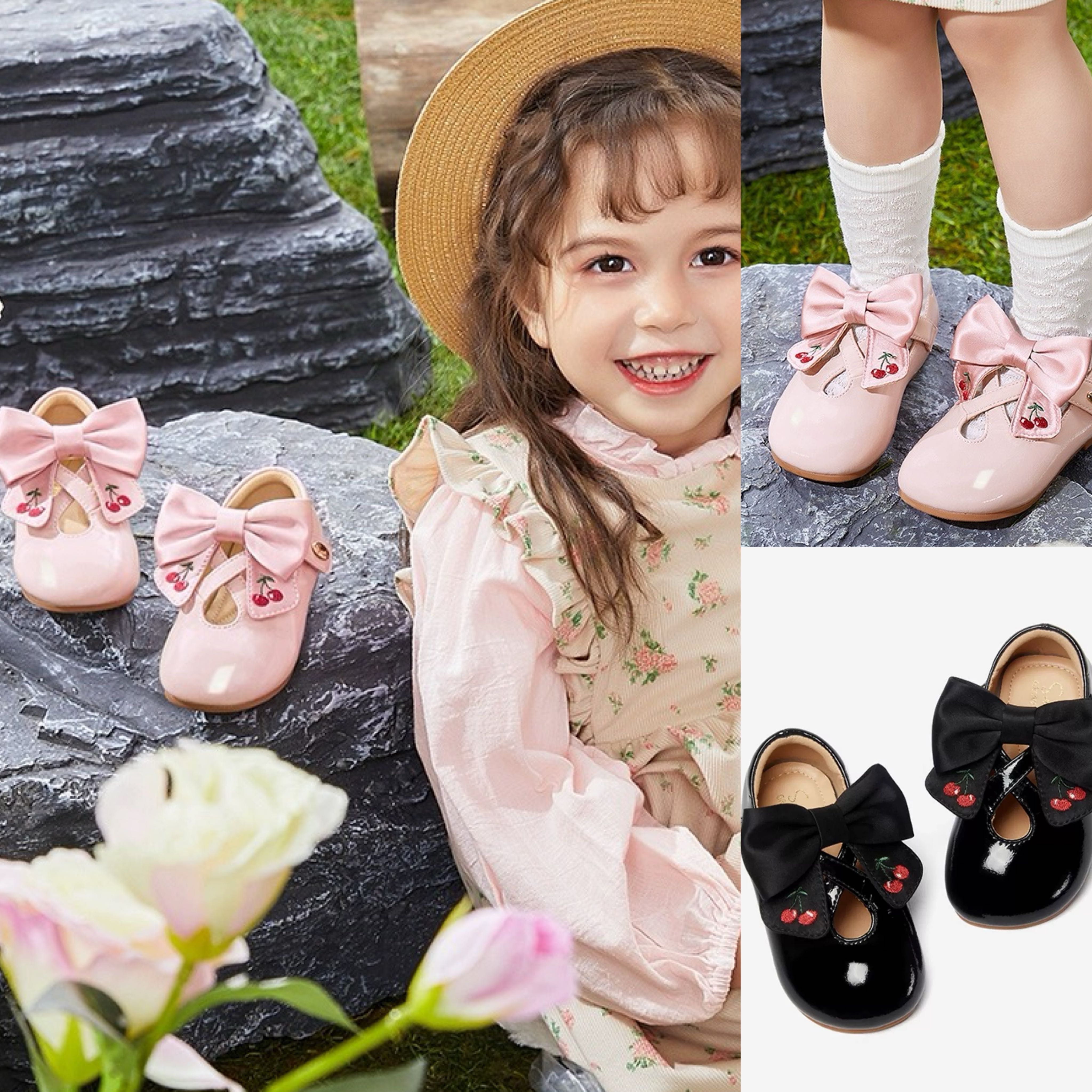 Preorder12-18วัน - รองเท้าคัชชูเด็กหญิง มีบุกันกัด นิ่มมาก /Sz14.8-19.2