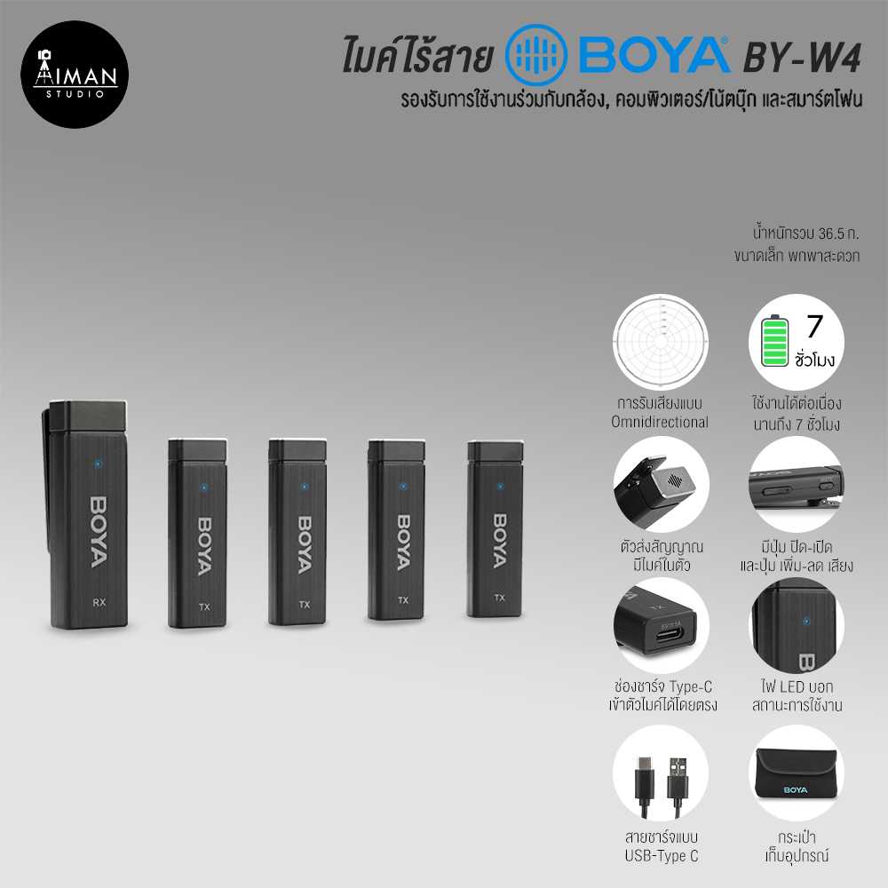ไมค์ไร้สาย Boya BY-W4