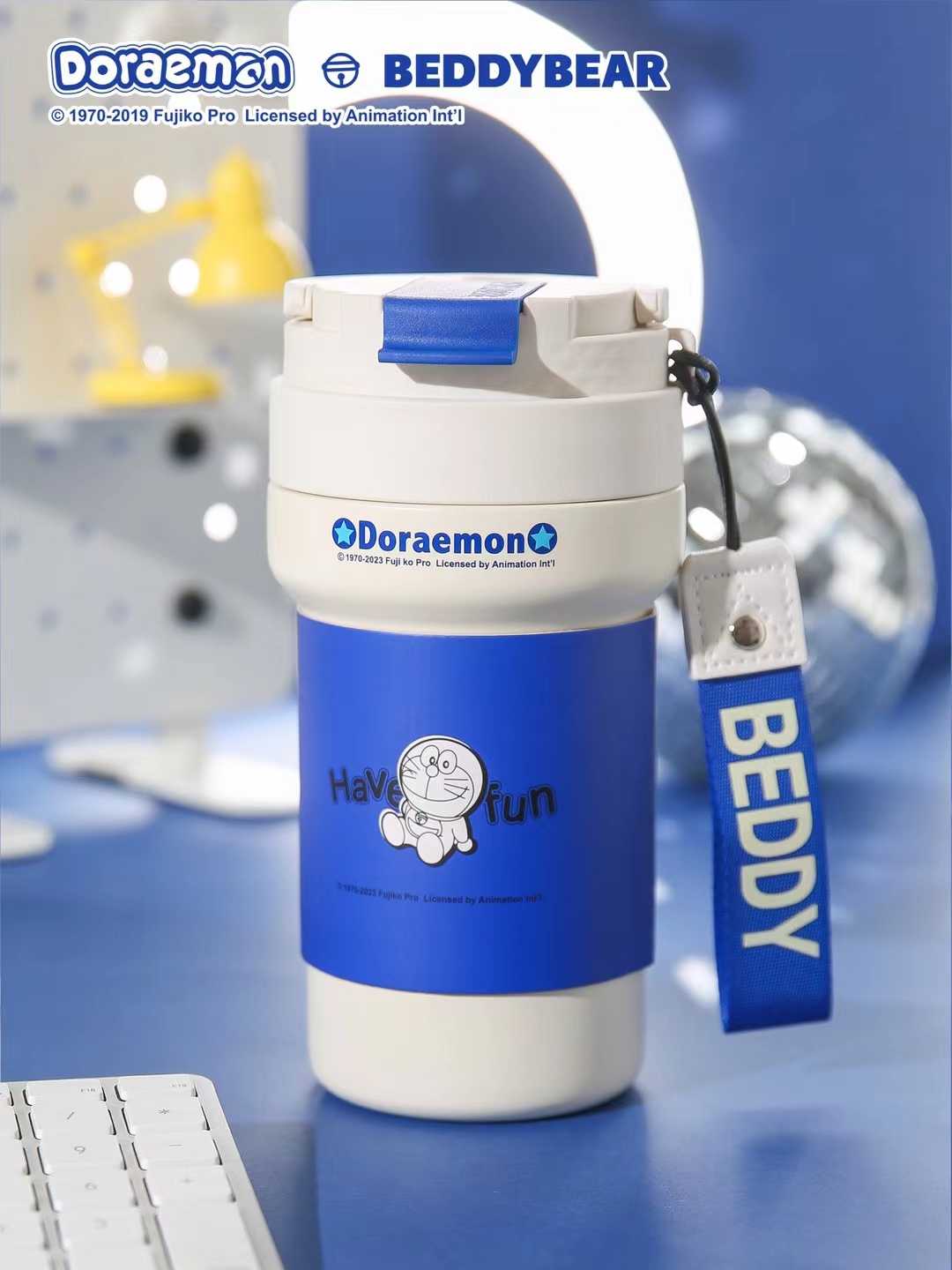 BeddyBearXDoreamon  กระติกน้ำสูญญากาศ 2IN1 ใช้งานได้ 2 แบบ เก็บอุณหภูมิ BBA010-008D  520 ml.