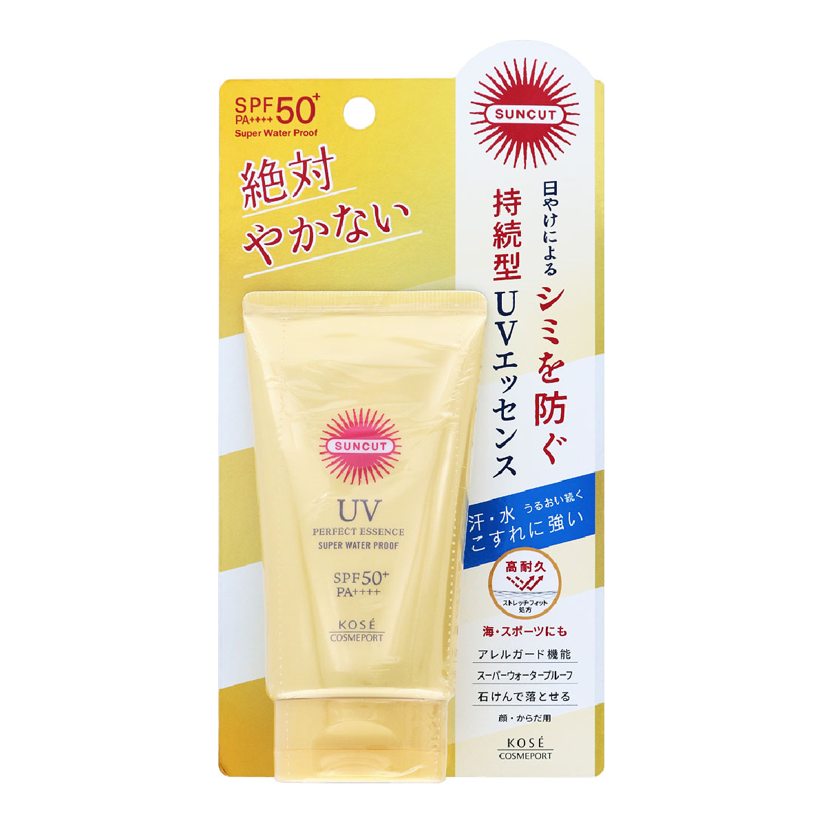 SUNCUT UV PERFECT ESSENCE SUPER WATER PROOF SPF50+ PA++++ 60 G/เอสเซ้นต์ป้องกันแสงแดด ผิวหน้า ผิวกาย