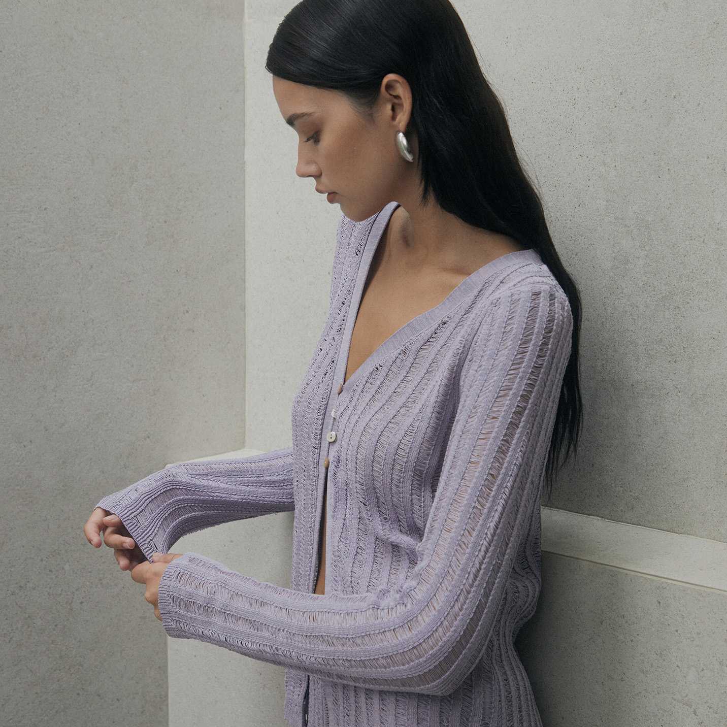 Micah Knit Top in Violet Veil