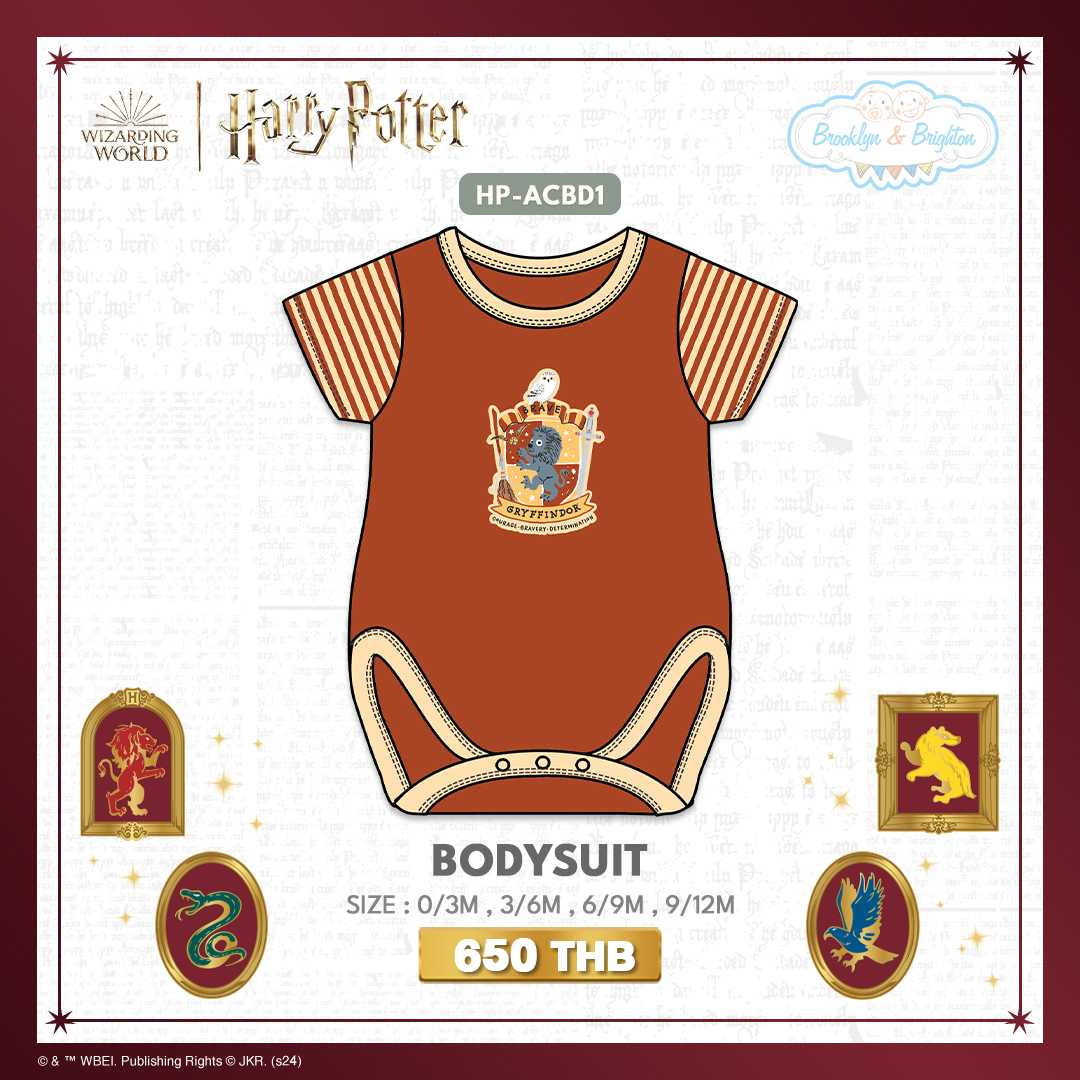 Harry Potter Hogwarts Arts & Crafts - Gryffindor Bodysuit | HP-ACBD1 (Size: 0/3M-9/12M)