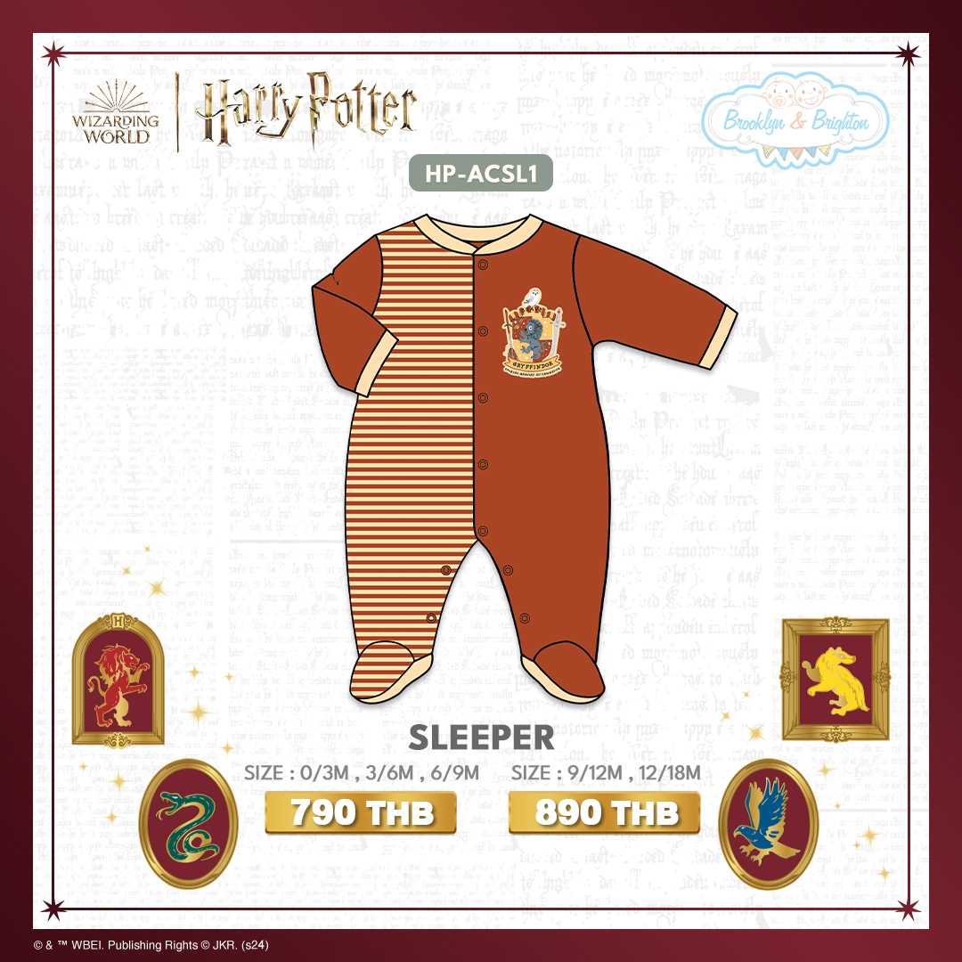 Harry Potter Hogwarts Arts & Crafts - Gryffindor Sleeper | HP-ACSL1 (Size: 0/3M-12/18M)