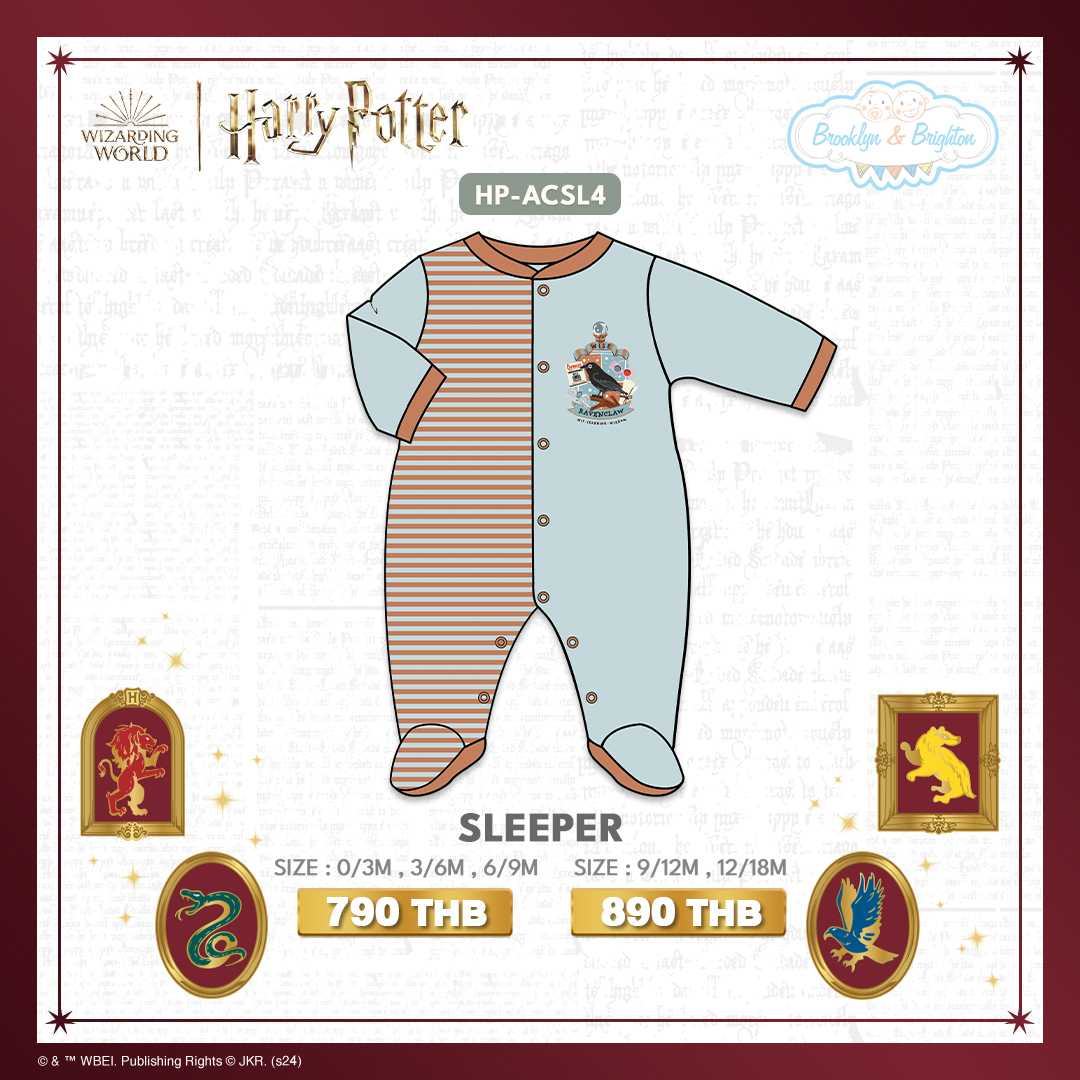 Harry Potter Hogwarts Arts & Crafts - Ravenclaw Sleeper | HP-ACSL4 (Size: 0/3M-12/18M)