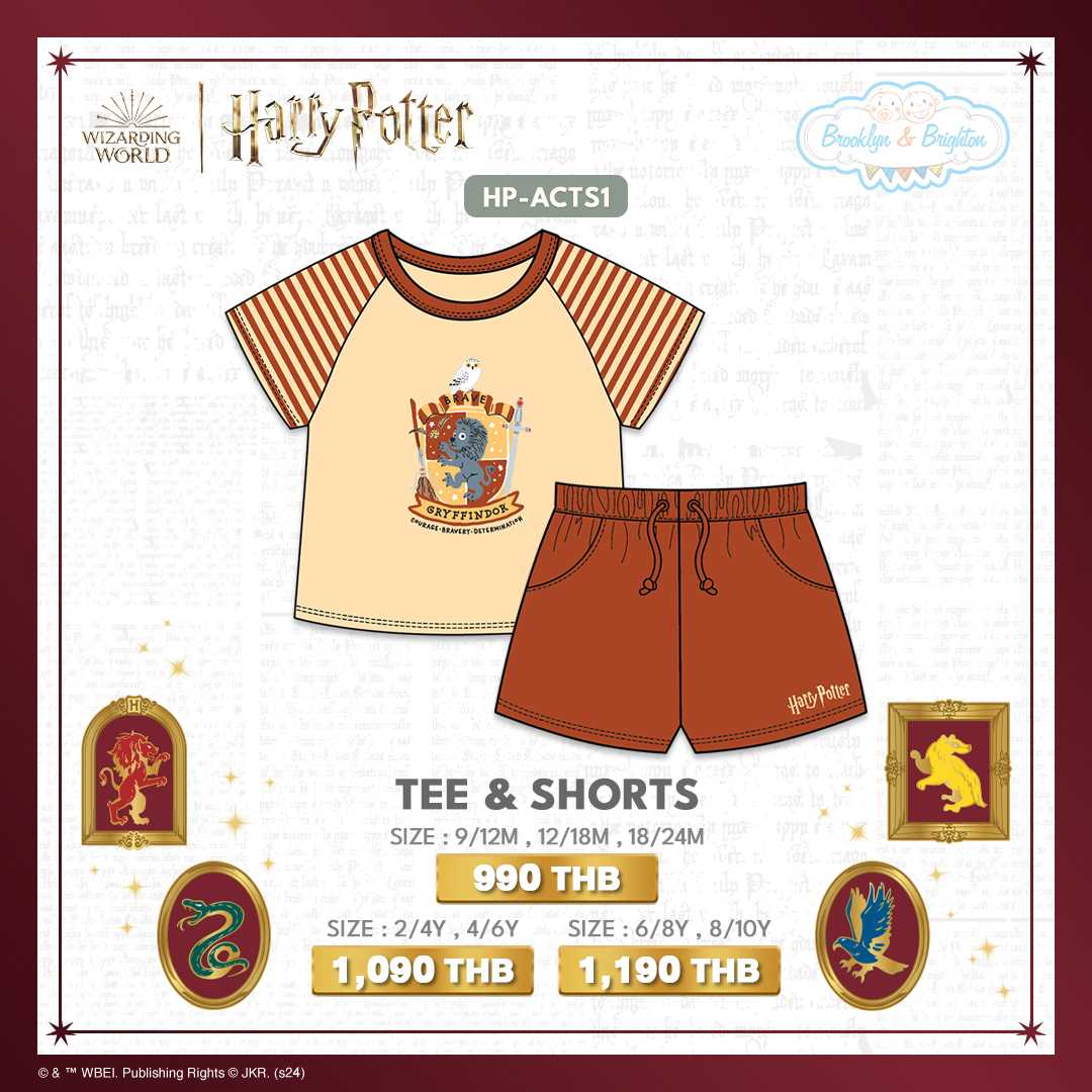 Harry Potter Hogwarts Arts & Crafts - Gryffindor Tee & Shorts | HP-ACTS1 (Size: 9/12M-8/10Y)