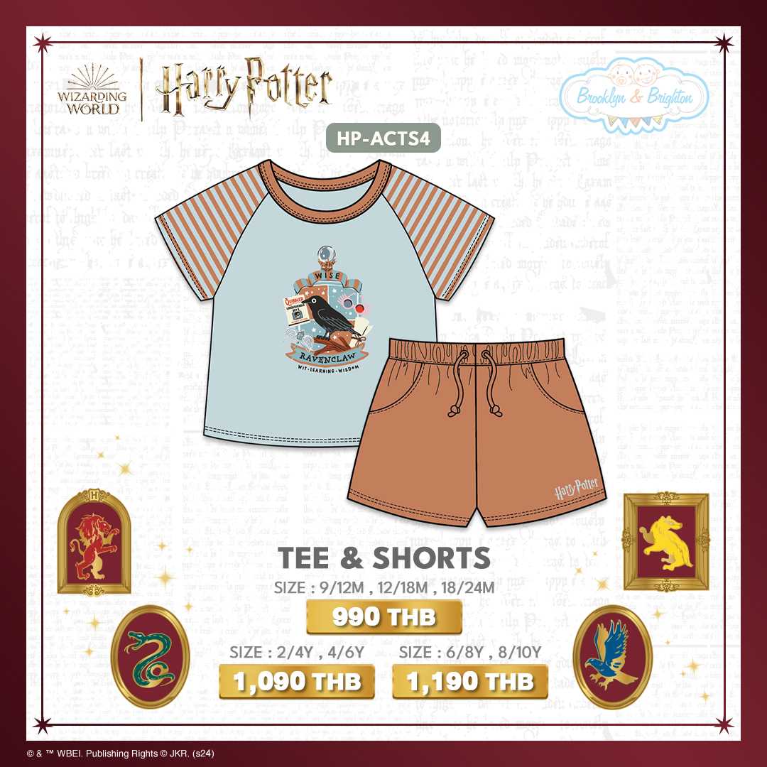 Harry Potter Hogwarts Arts & Crafts - Ravenclaw Tee & Shorts | HP-ACTS4 (Size: 9/12M-8/10Y)