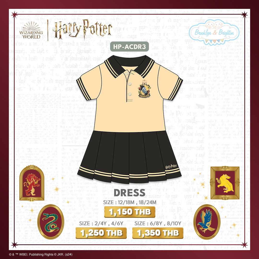 Harry Potter Hogwarts Arts & Crafts - Hufflepuff Dress | HP-ACDR3 (Size: 12/18M-8/10Y)