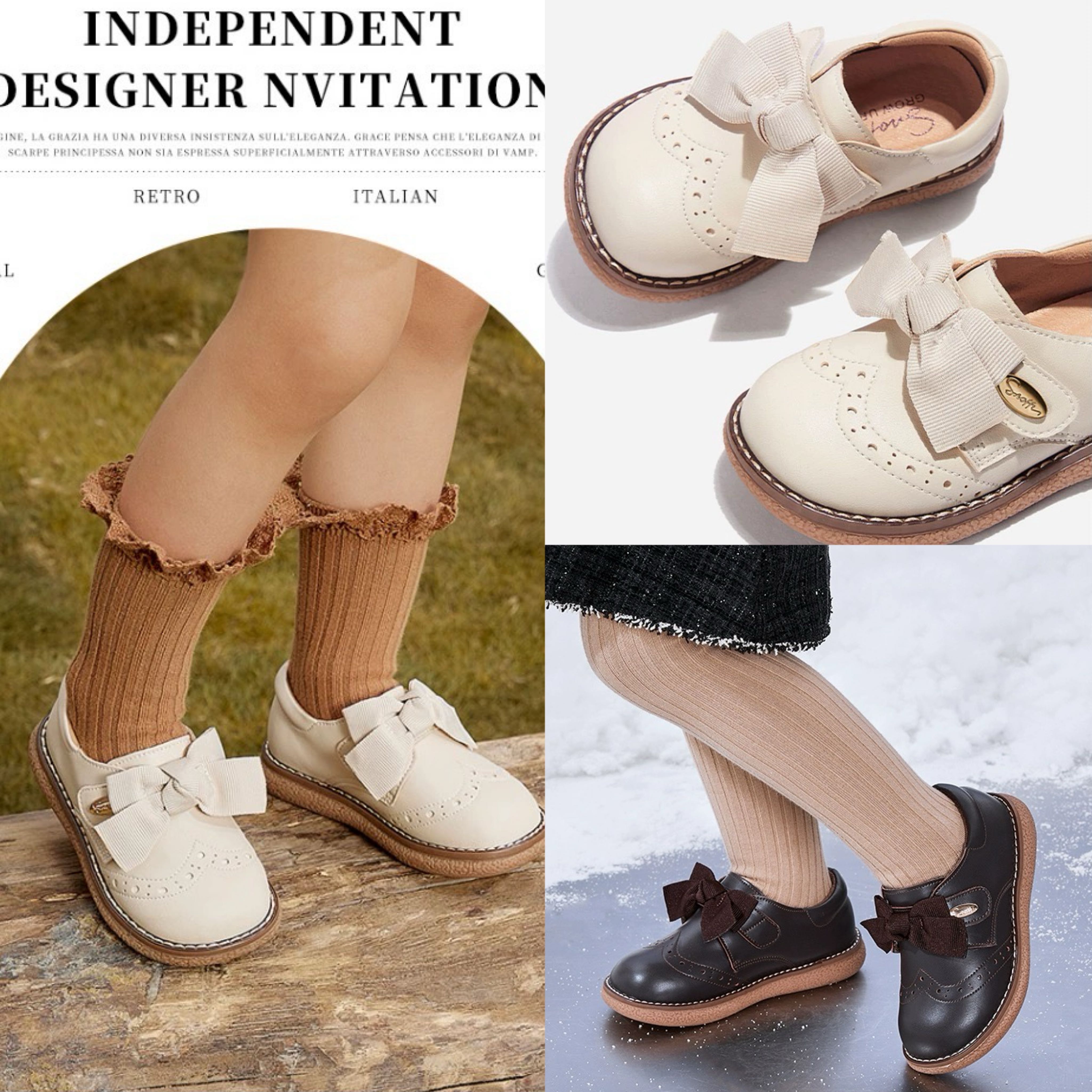 Preorder12-18วัน - รองเท้าคัชชูเด็กหญิง มีบุกันกัด นิ่มมาก /Sz13.5-17.6