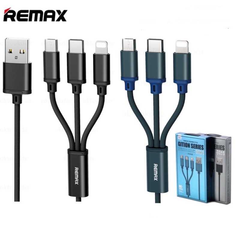 Remax ของแท้ สายชาร์จ 3in1 รุ่น RC-131TH หัวชาร์จ 3 หัว Micro / Type-C / Lightning