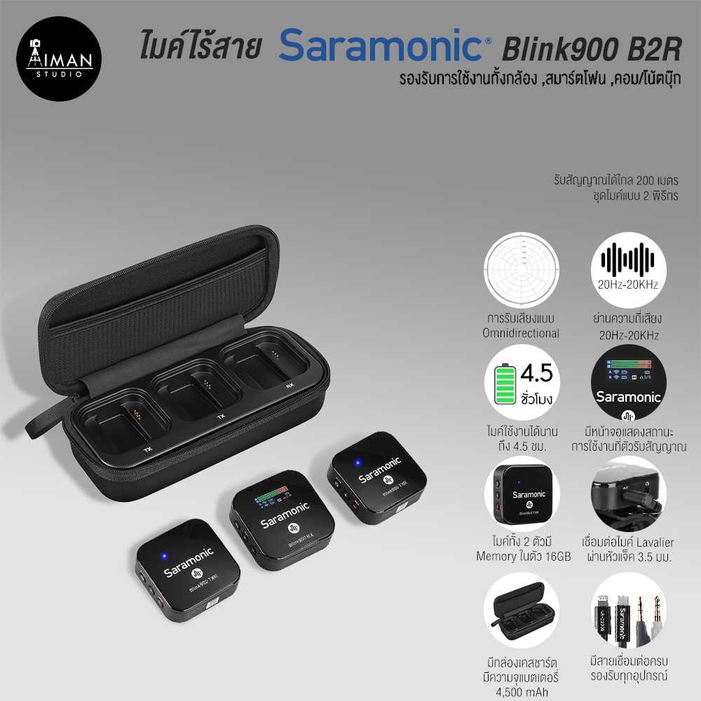 ไมค์ไร้สาย Saramonic Blink900 B2R