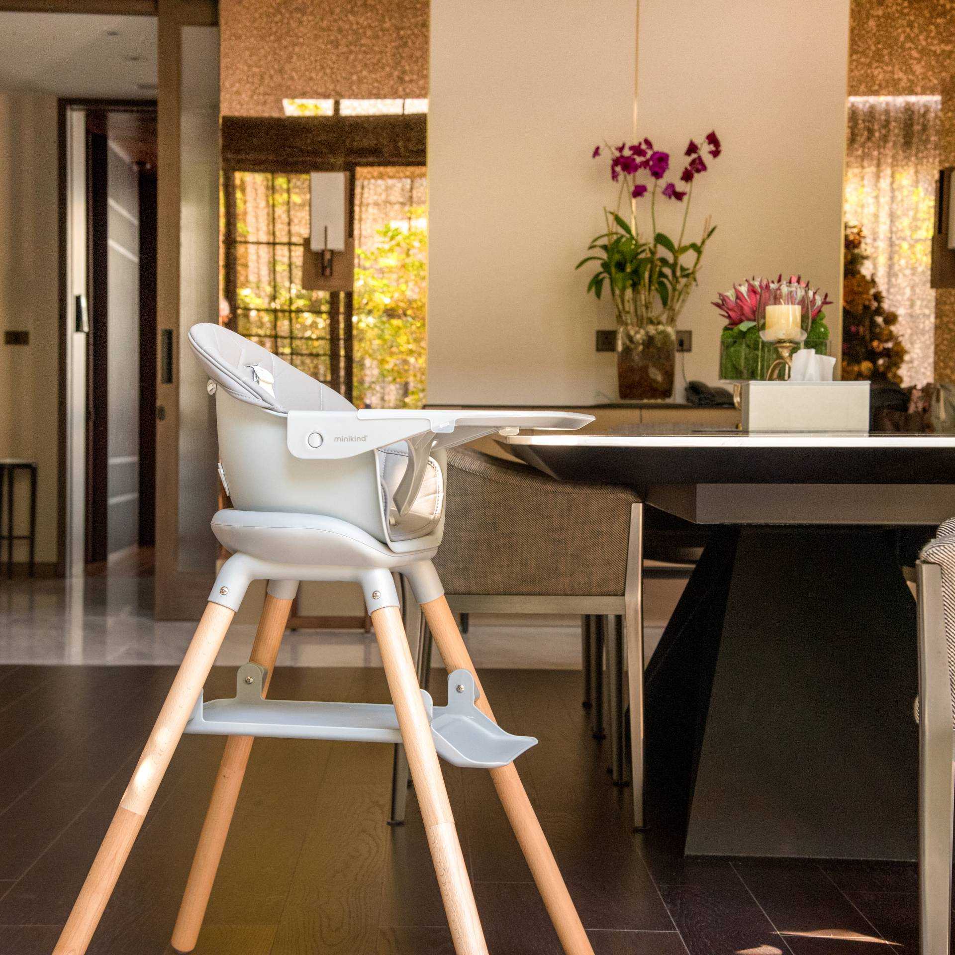 Minikind เก้าอี้ทานข้าวเด็ก 3-in-1 รุ่น Rocca สี Grey