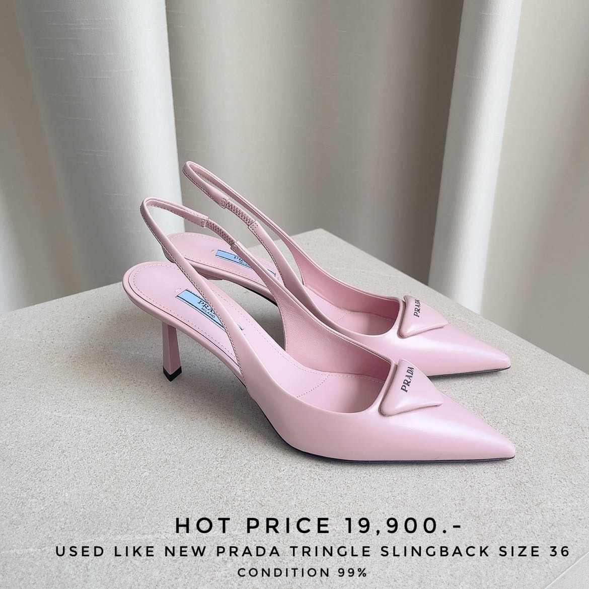 USED LIKE NEW PRADA SLINGBACK PUMPS (PINK)