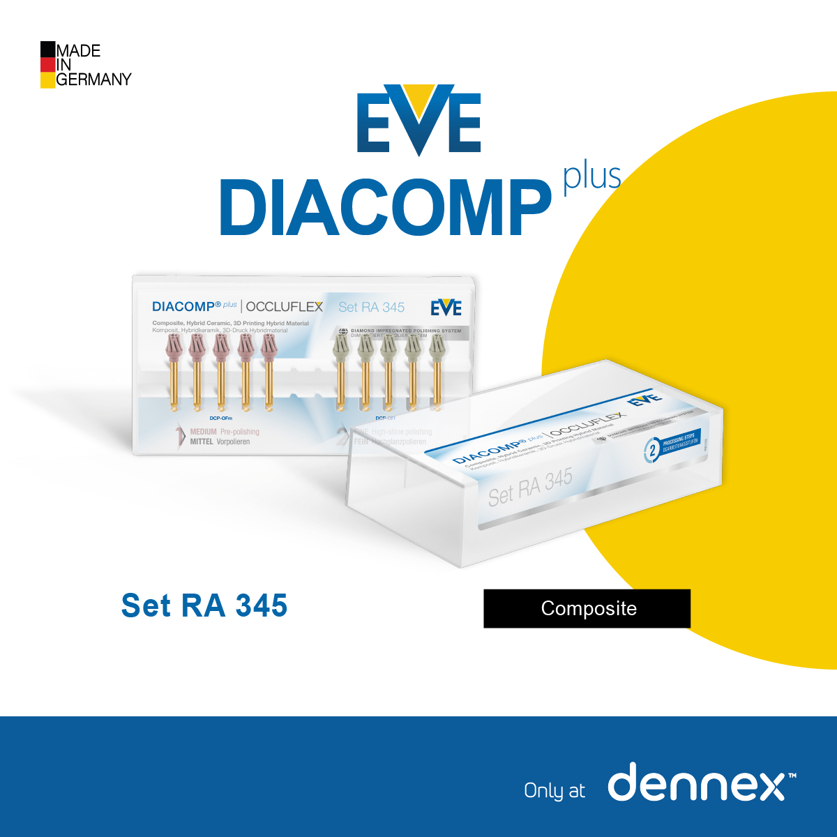 ชุดหัวขัด EVE  DIACOMP PLUS OCCLUFLEX  Set RA 345