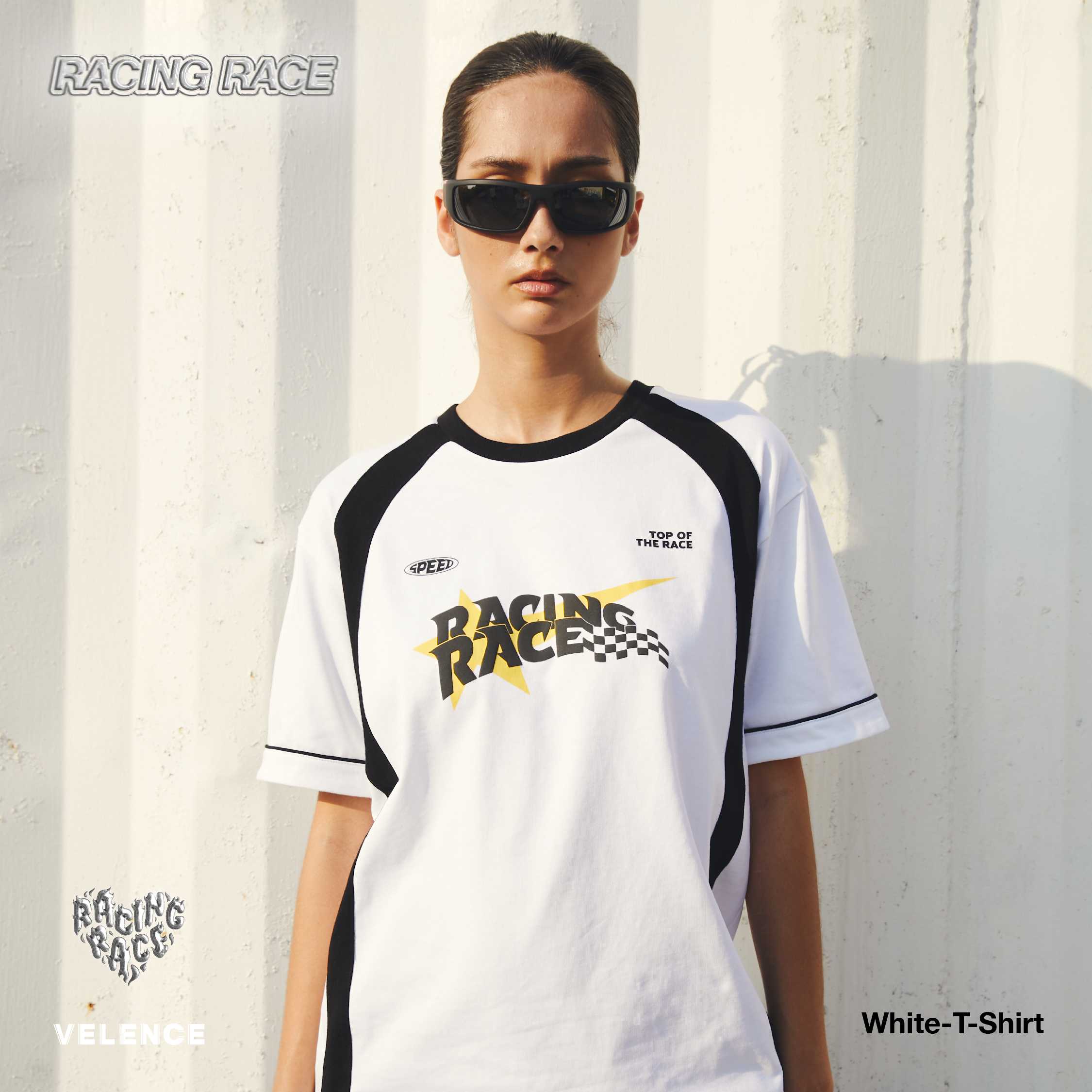 White T-Shirt 'Racing Race'