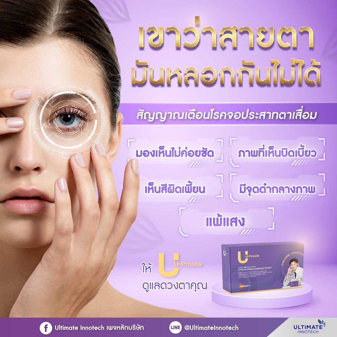 U-Proviw (ชุด2กล่อง) ผลิตภัณท์เสริมอาหารฟื้นฟูดูแลดวงตา ด้วยสารสกัดจากธรรมชาติของแท้จาก สนญ.ใหญ่  