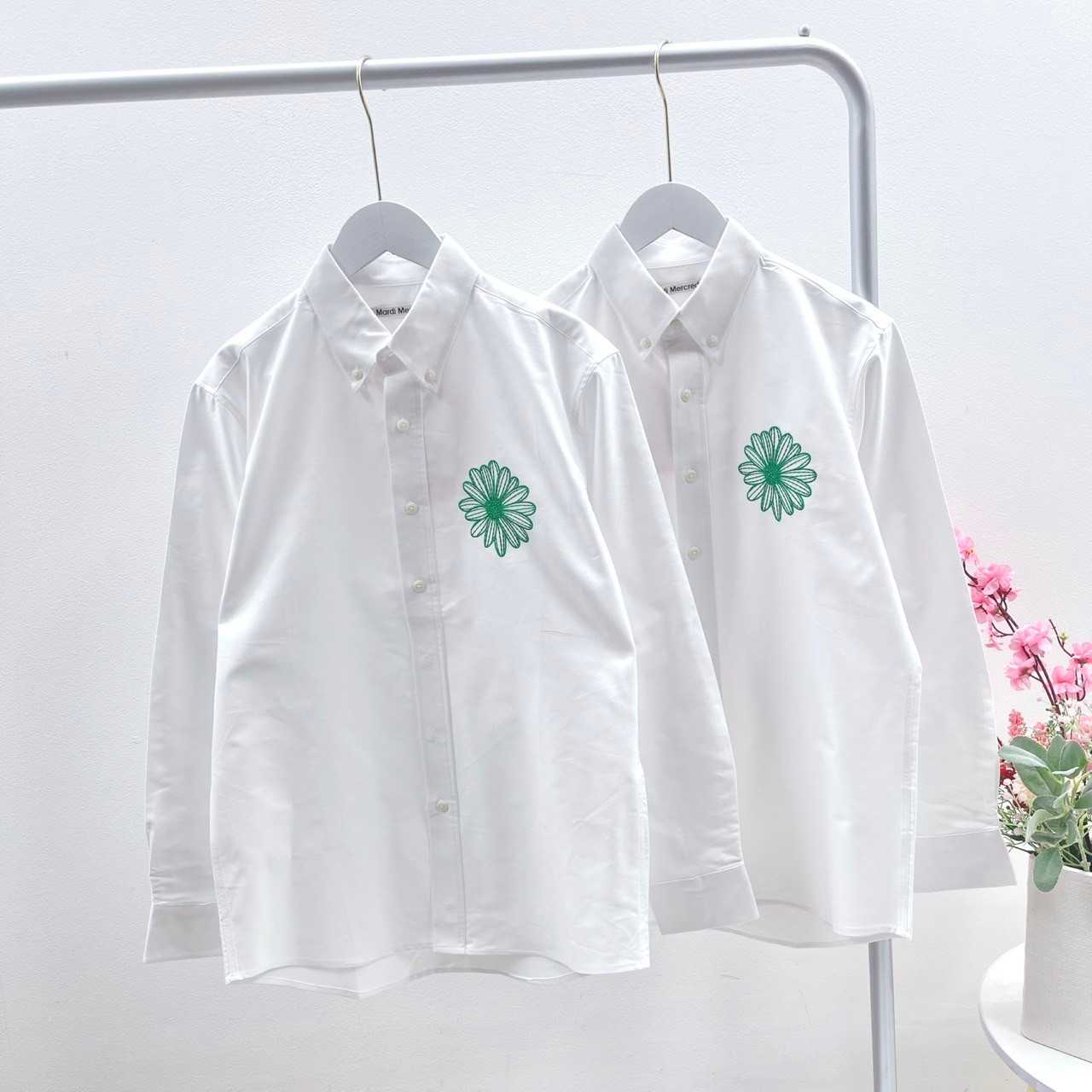 Mardi Oxford Shirt (White/Green)