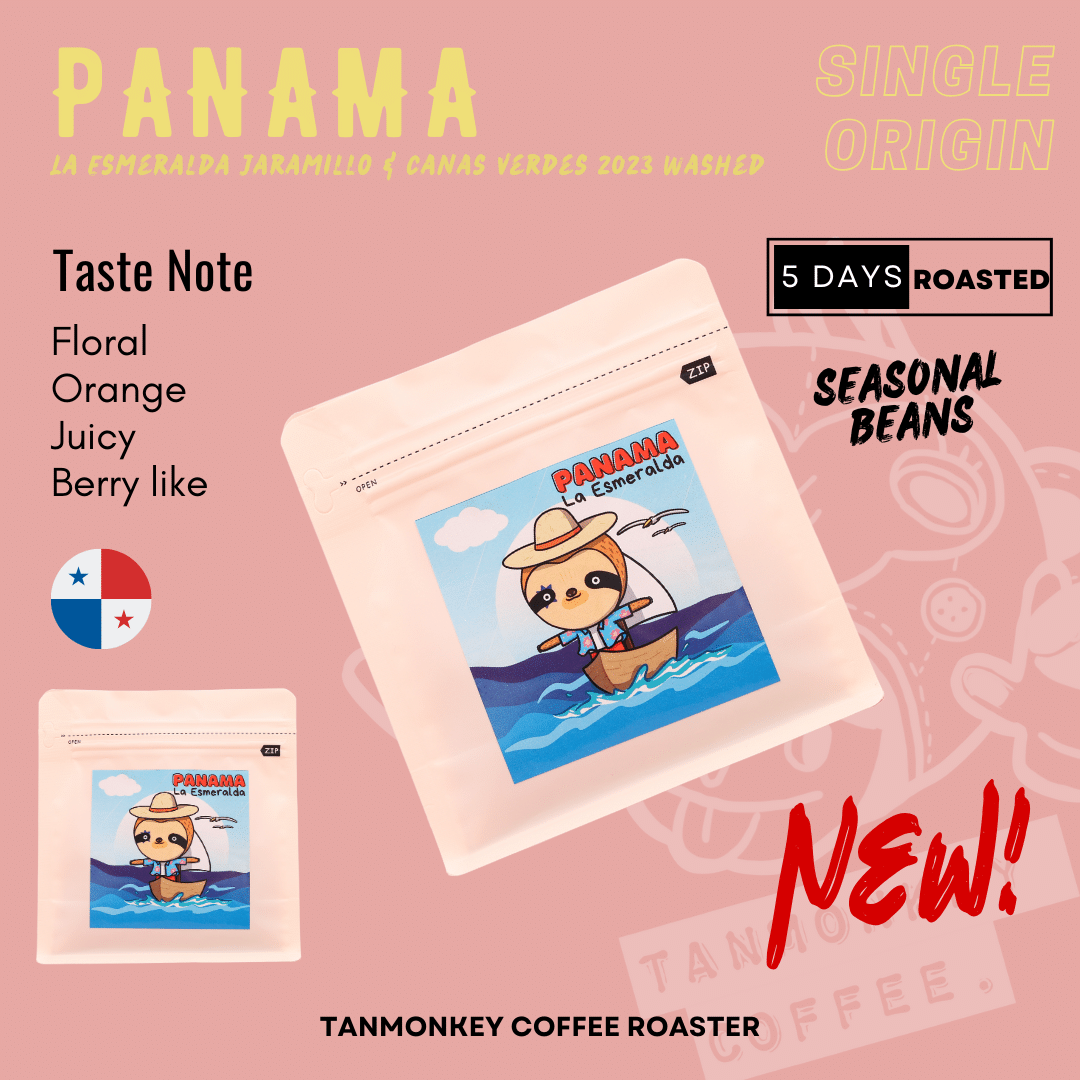 Tanmonkey Coffee เมล็ดกาแฟคั่วPanama La Esmeralda Jaramillion&Canas Verdes Washed 2023 ขนาด 100 กรัม