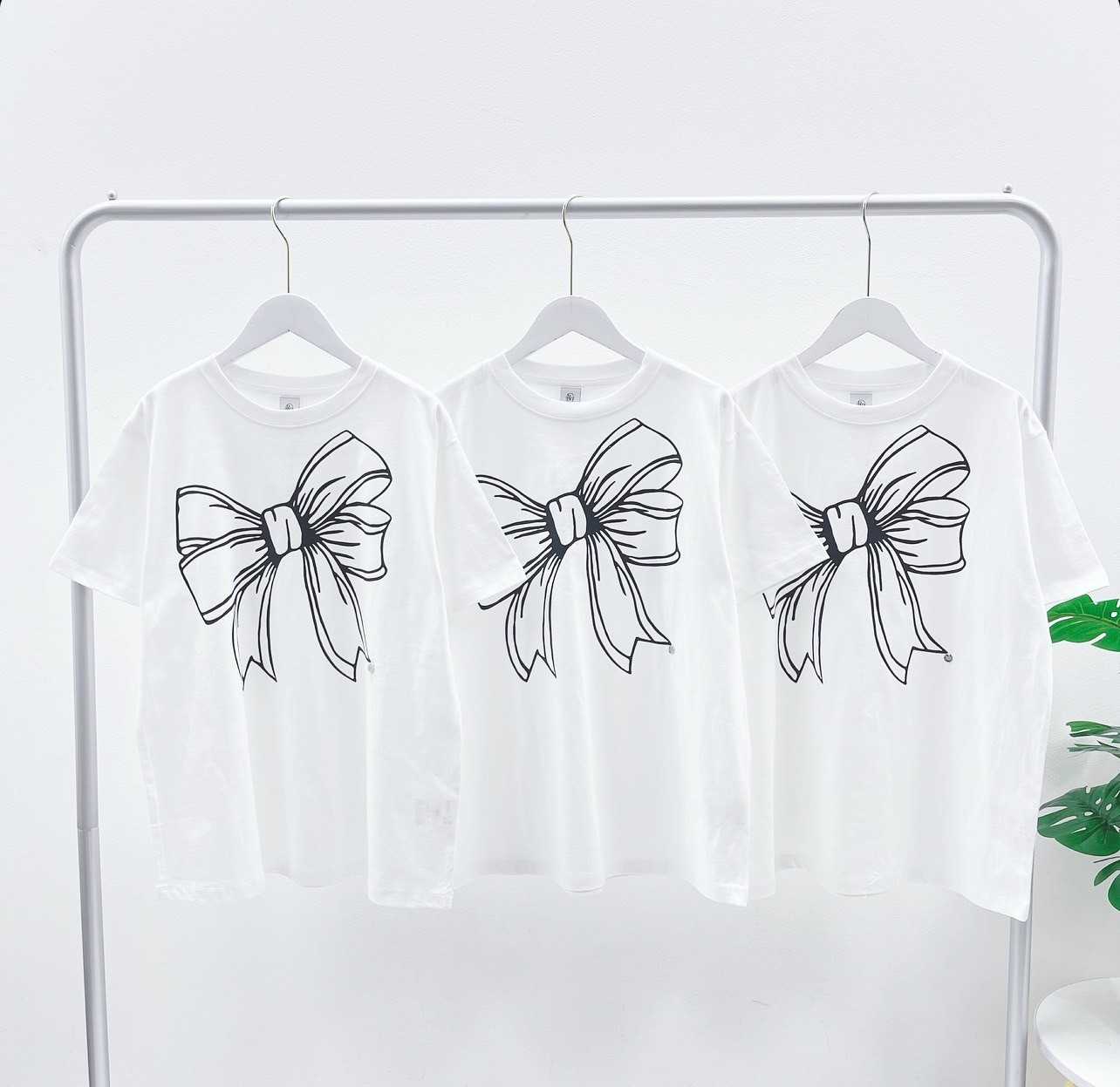 RONRON Big Ribbon Line T-Shirt (White/Black)