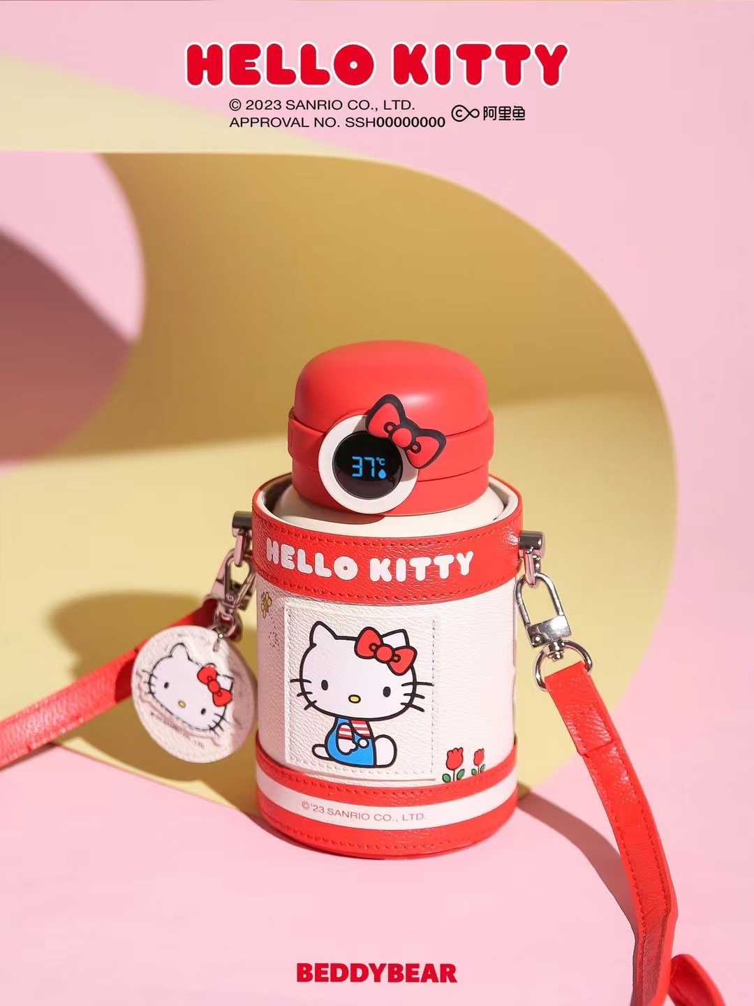 BeddyBearXKitty กระติกน้ำสูญญากาศสแตนเลส เก็บอุณหภูมิ พร้อมกระเป๋าสะพาย BB002PLT-001KTT2