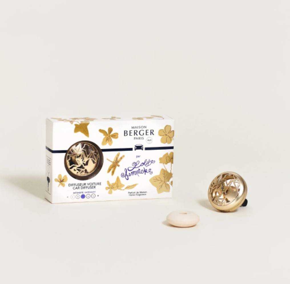 Car Diffuser + refill Lolita Or satine  : เซ็ทน้ำหอมสำหรับรถยนต์ กลิ่น โลลิตา สีทอง