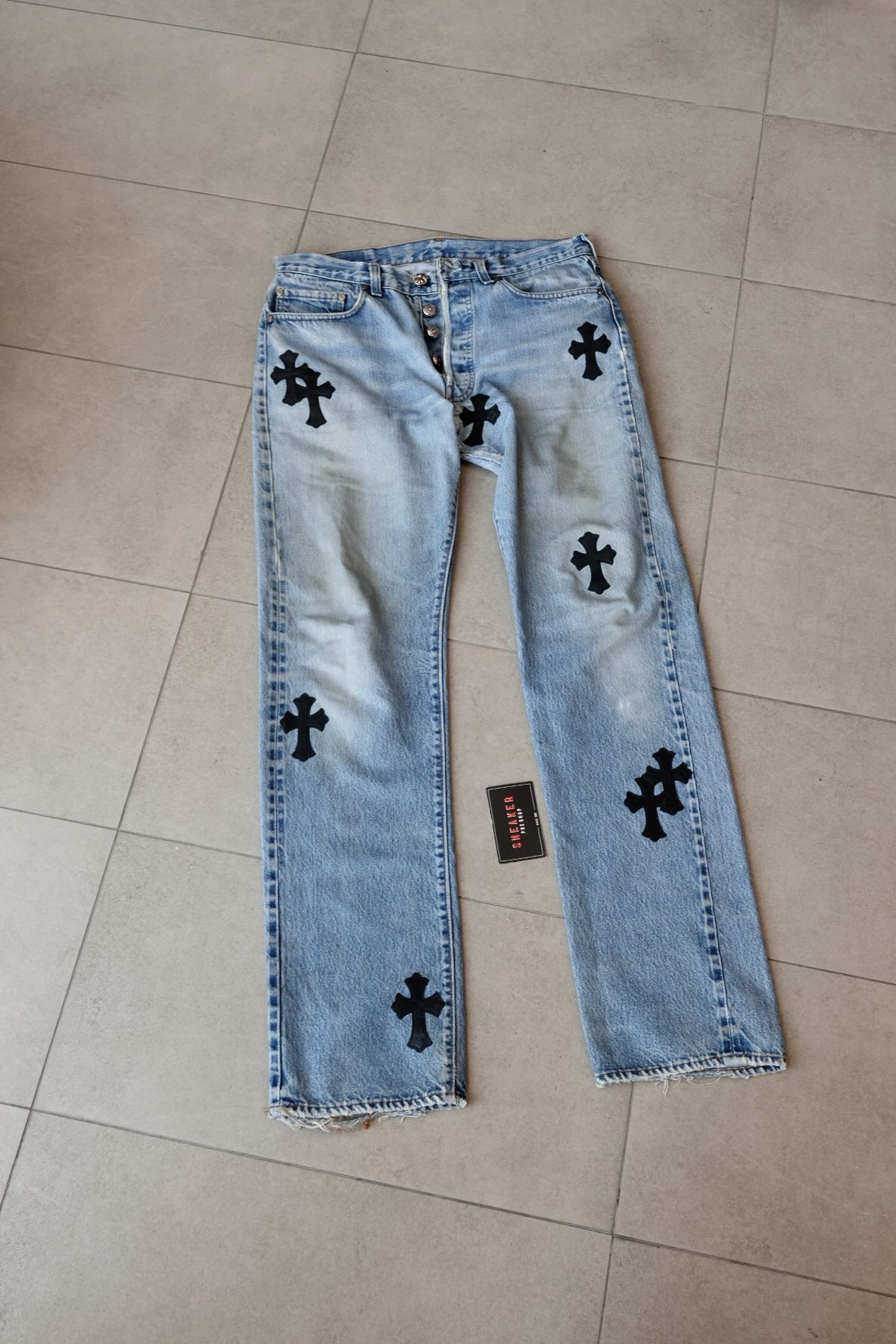Chrome Hearts Levi’s 501 Cross Patch Jeans