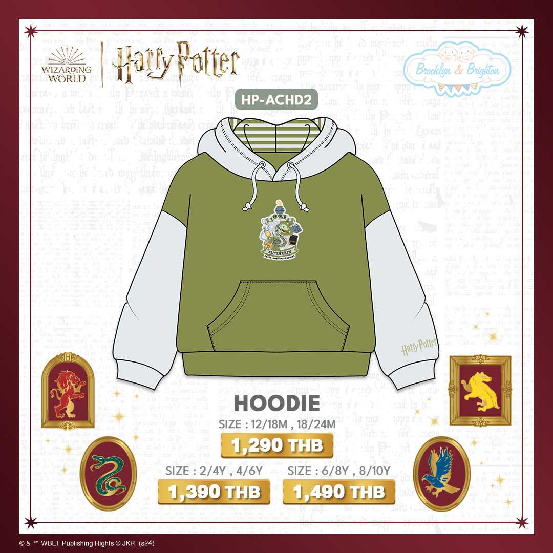 Harry Potter Hogwarts Arts & Crafts - Slytherin Hoodie | HP-ACHD2 (Size: 12/18M-8/10Y)