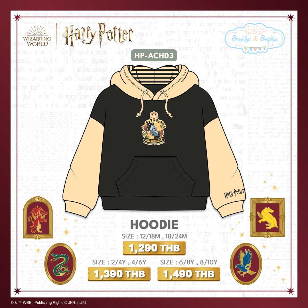 Harry Potter Hogwarts Arts & Crafts - Hufflepuff Hoodie | HP-ACHD3 (Size: 12/18M-8/10Y)