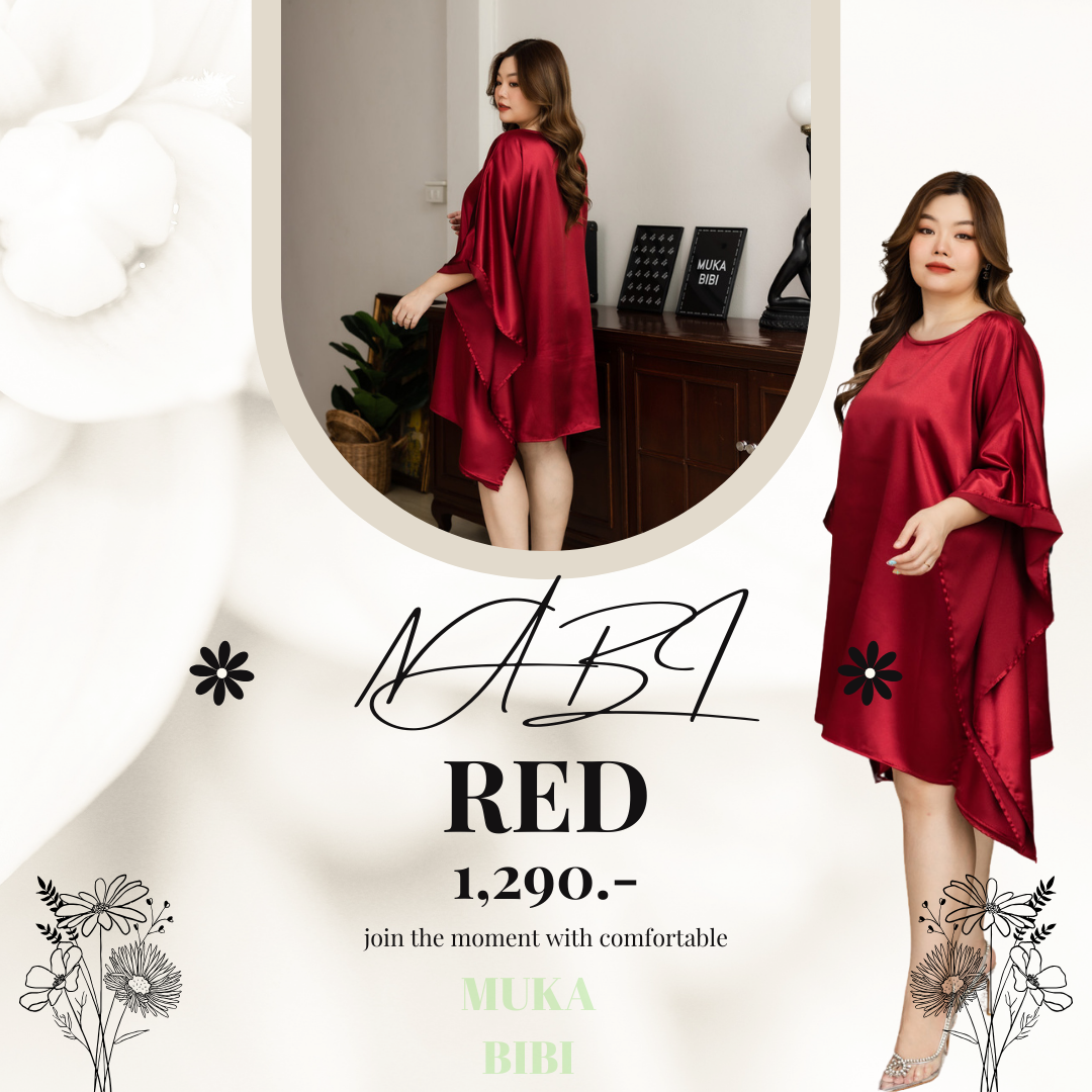 MUKA BIBI_NABI Dress SATIN Red