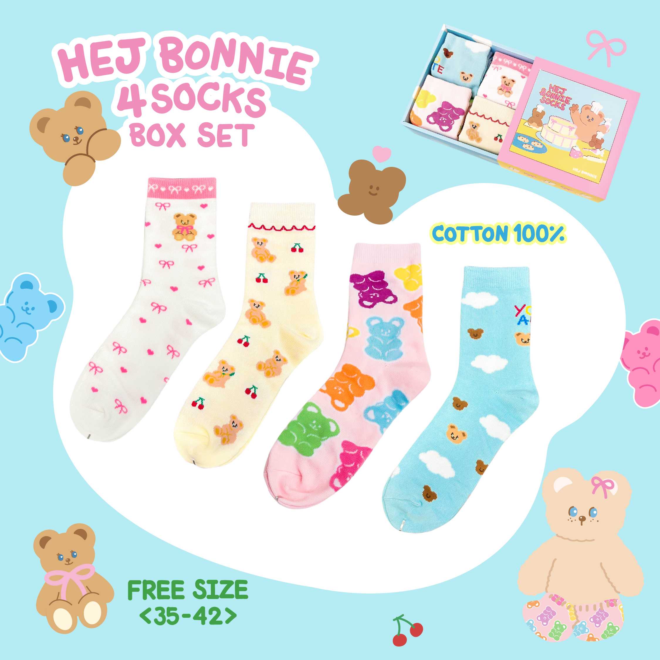 Hej Bonnie 4 socks box set l Hej Bonnie Official